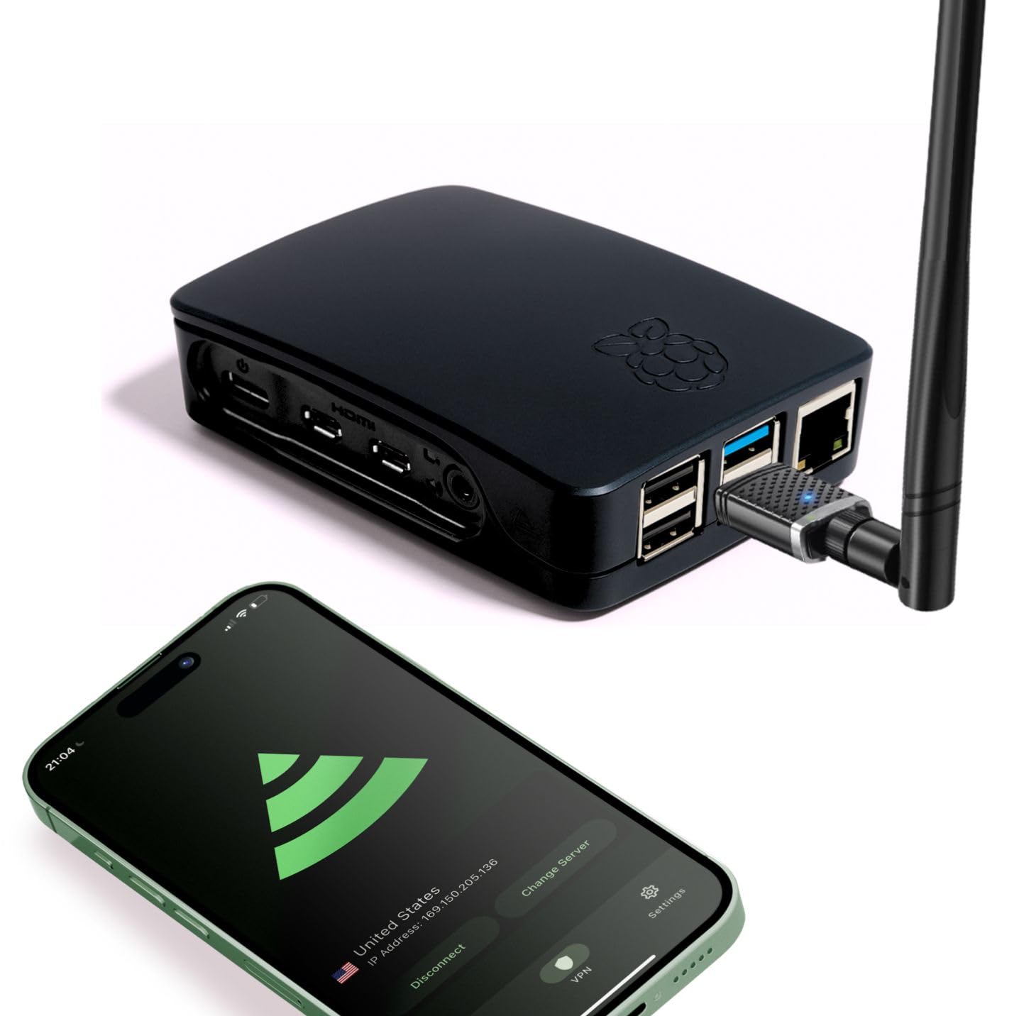 پیرامید Pi 4000 (تغذیه شده توسط Raspberry Pi) روتر سفر VPN فوق‌سریع | روتر WiFi قابل حمل دو بانده برای سفر، منبع باز OpenWrt، AdGuard داخلی، RV/تجاری/کروز