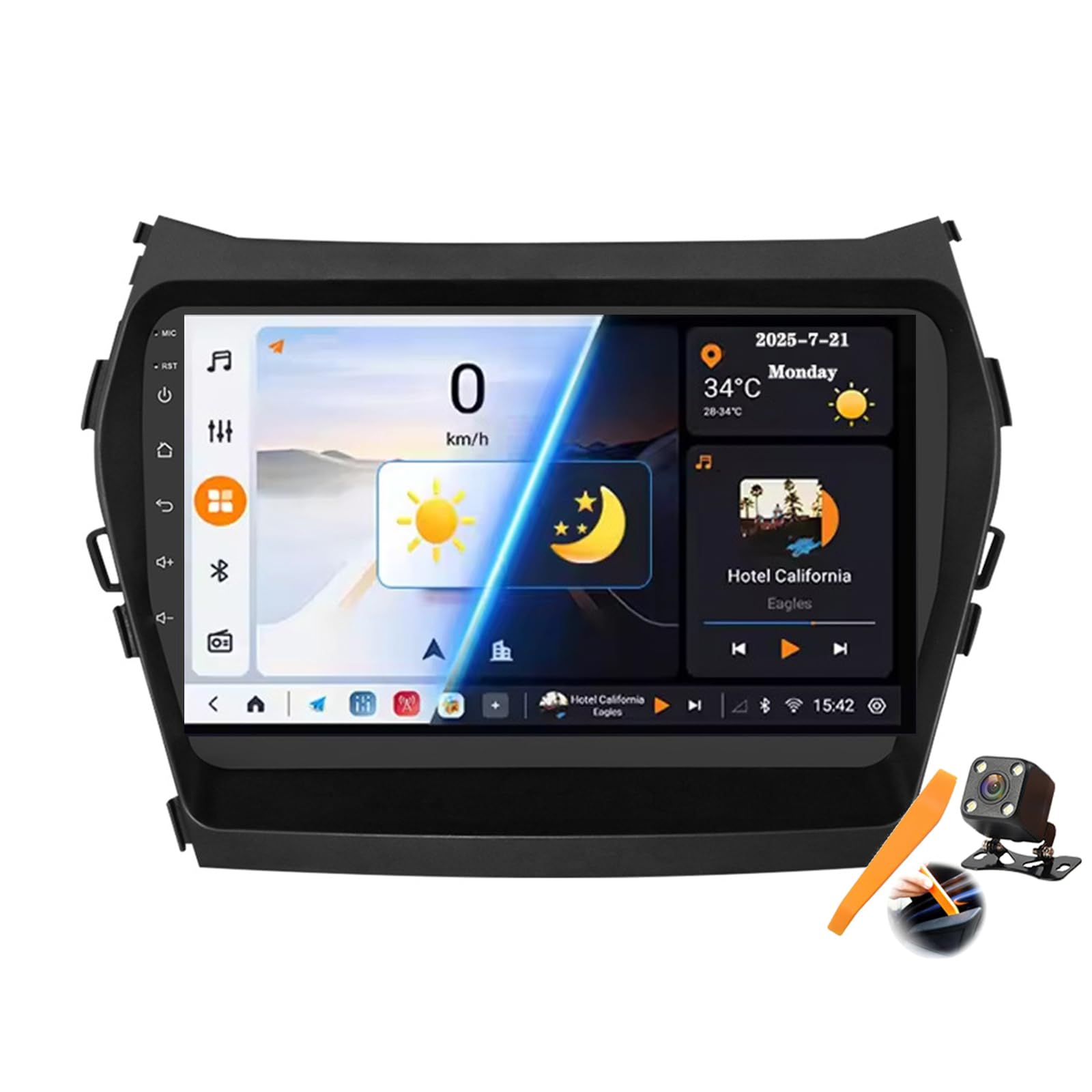 جایگزینی استریو خودرو Y300s ، اندروید 15.0 برای iX45 سانتا فهه 2013-2017 با رادیو GPS Sat ناوبری صفحه لمسی 9 اینچی پخش ویدیو چندرسانه‌ای DVD پخش‌کننده FM BT با دریافت کننده Android Auto Carplay