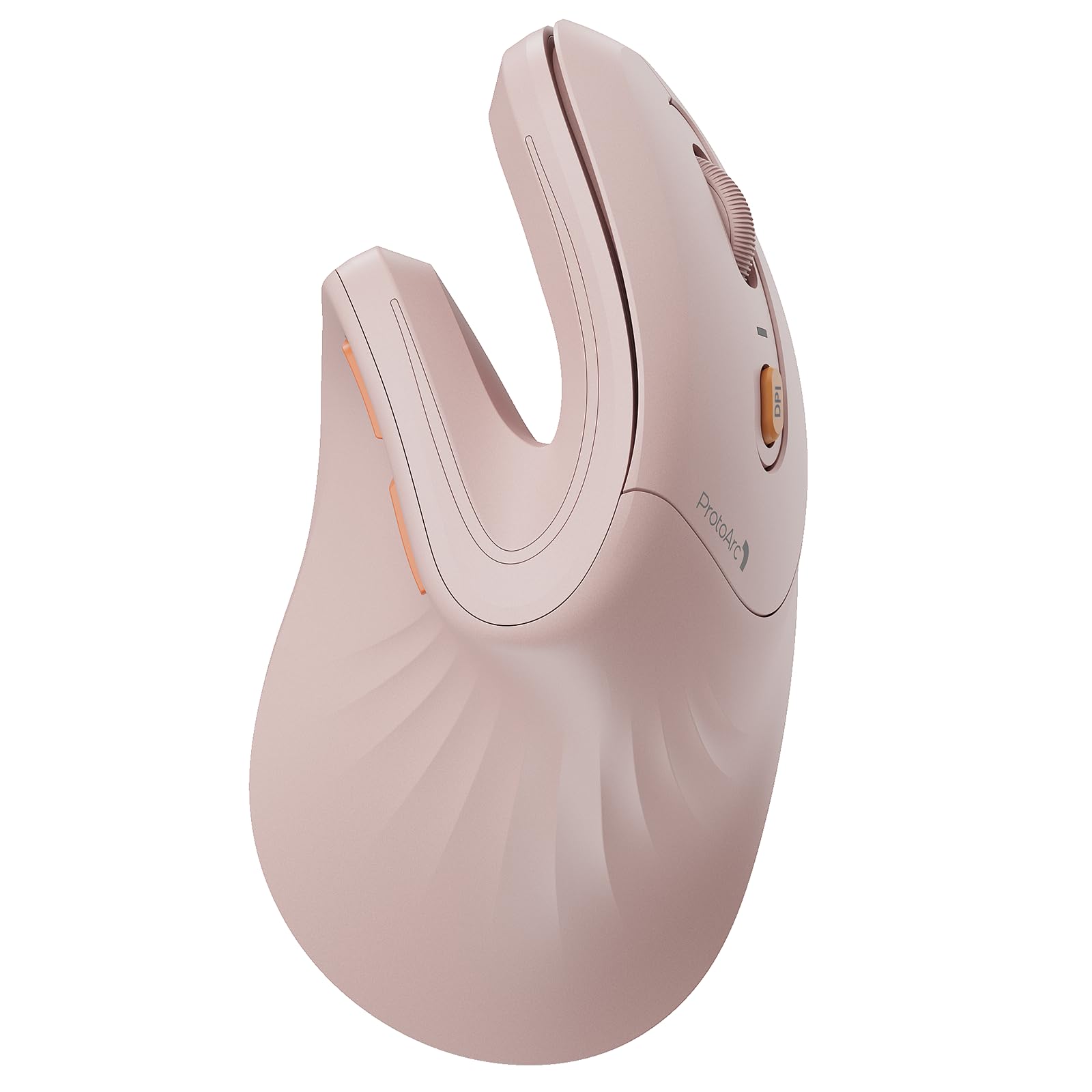 موش هندی عمودی ارگونومیک بی‌سیم ProtoArc EM11 NL، قابل شارژ رنگ صورتی | اتصال به 3 دستگاه از طریق بلوتوث/USB-A 2.4G، با شارژ USB-C 500mAh، دقت 1000/1600/2400 DPI، کلیک‌های بی‌صدا