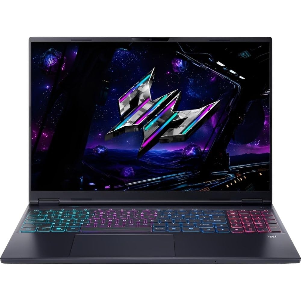 لپ تاپ بازی Acer Predator Helios Neo 16، اینتل Ultra 9-275HX 24-هسته‌ای، 32GB DDR5، 1TB SSD، RTX 5060 8GB، صفحه نمایش 16 اینچی WQXGA 240Hz، ویندوز 11 پرو، مشکی + افتت آفیس 365 رایگان 32GB RAM + 1TB SSD.