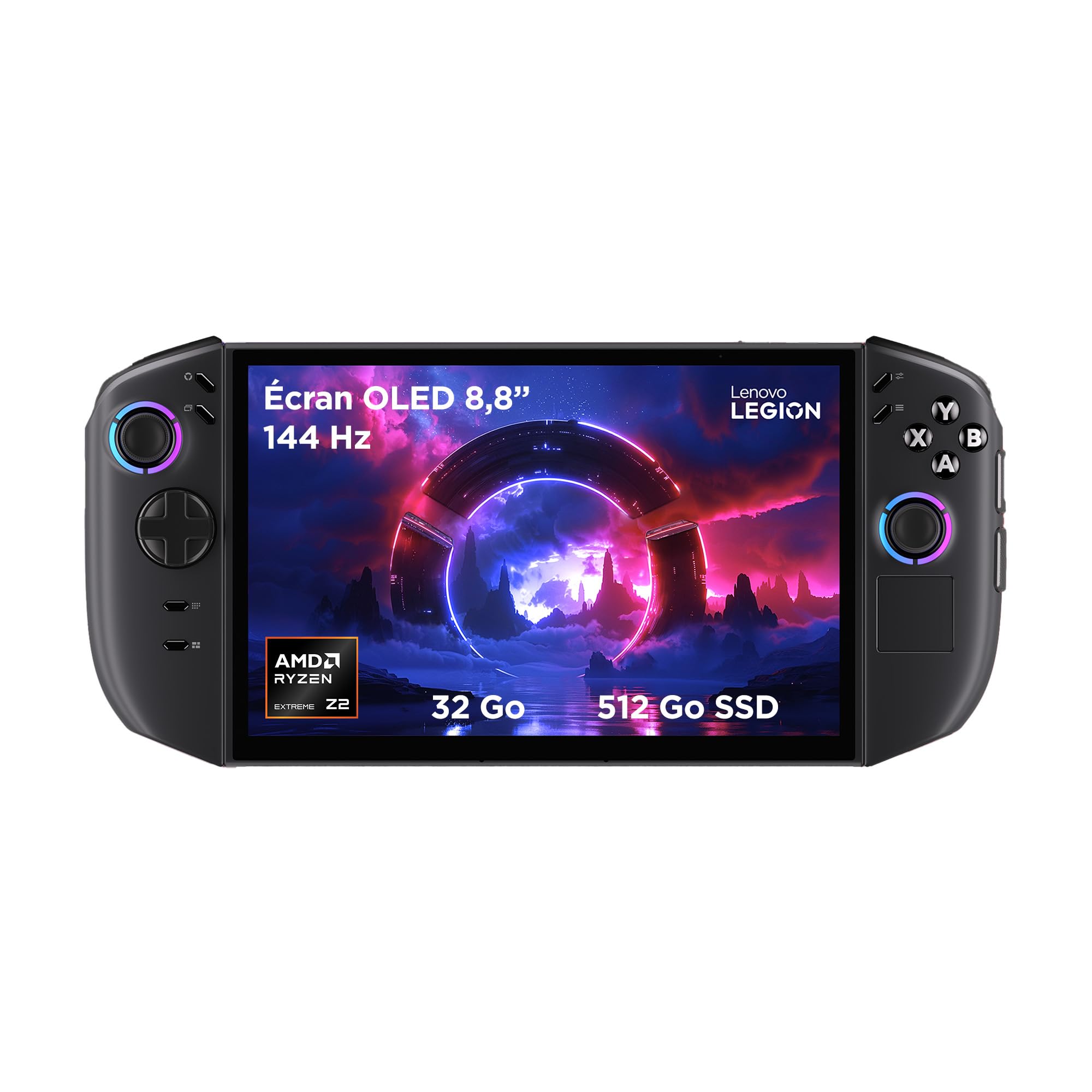 کنسول بازی Lenovo Legion Go 2 8ASP2 با صفحه نمایش OLED 8.8 اینچی و نرخ تازه‌سازی 144Hz (AMD Ryzen Z2 Extreme، 32GB RAM، 512GB SSD، گرافیک AMD Radeon، Windows 11 Home) همراه با کیف حمل و کیس محافظ - مشکی