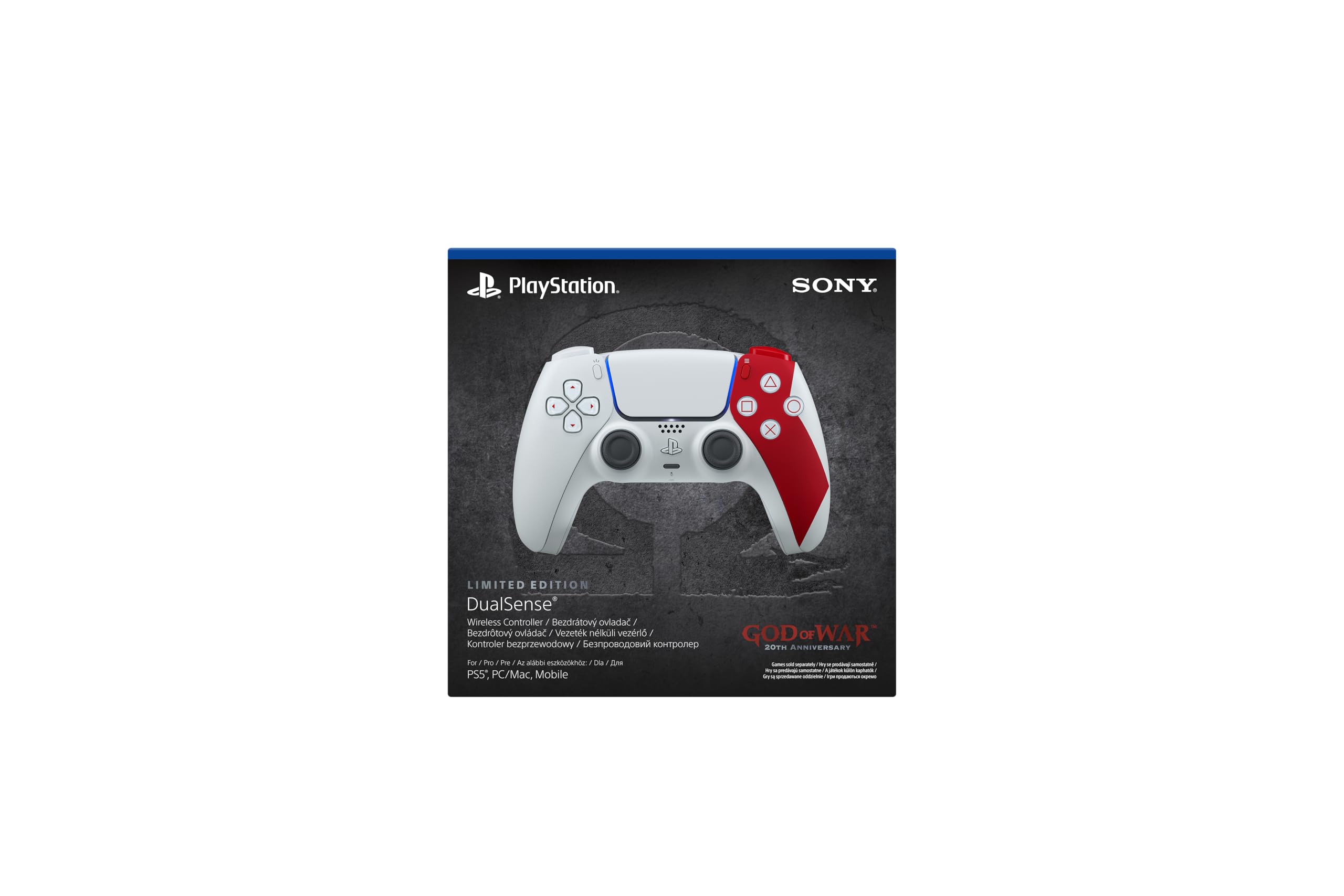 دسته‌بندی بی‌سیم دوئال‌سنس PlayStation 5 نسخه محدود سالگرد بیست سالگان خدای جنگ - نسخه امارات متحده