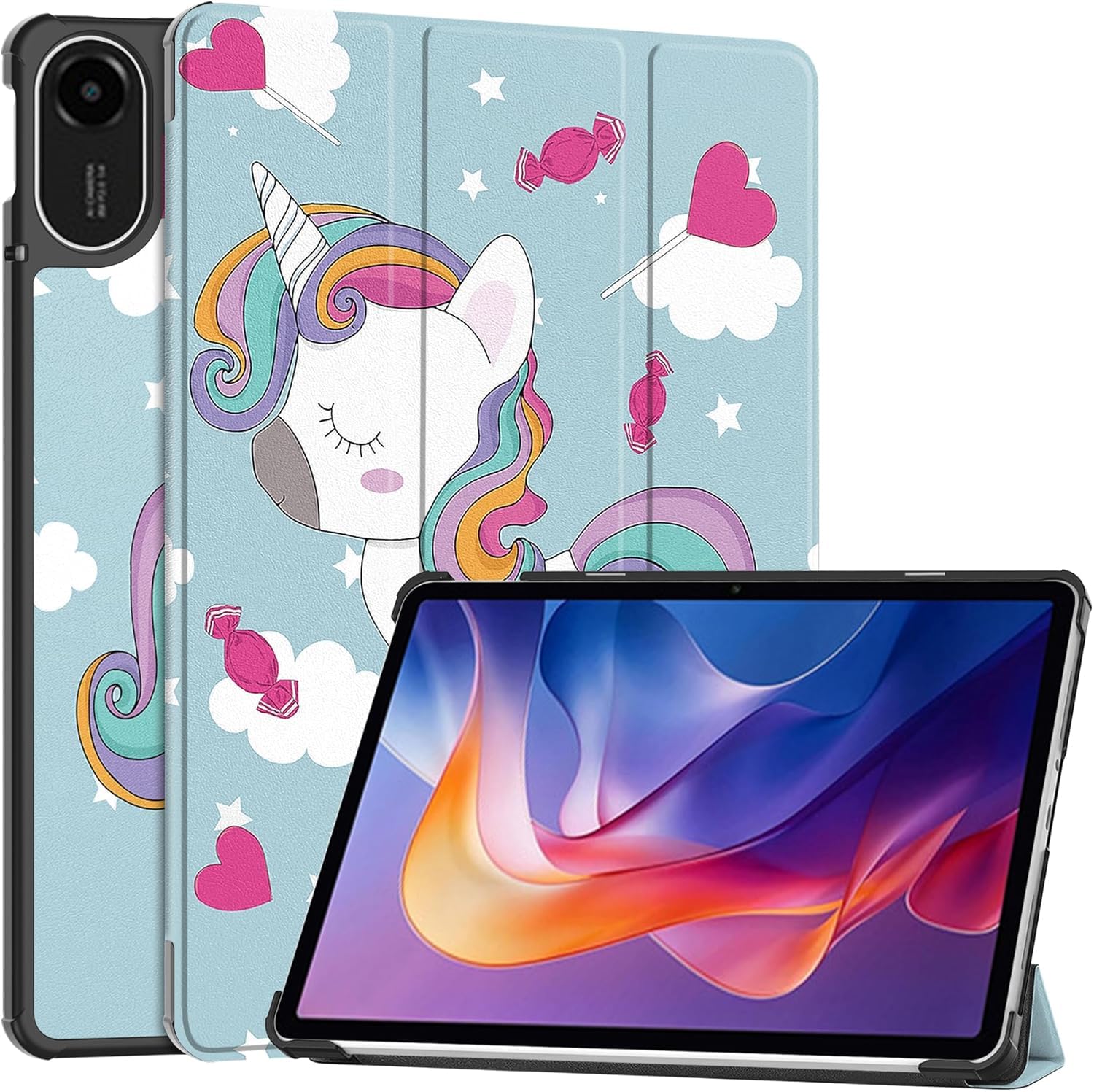محافظ Yimico برای شیائومی ردمی پد 2 11 اینچ 2025، محافظ RateSell سبک با استند سه‌جیب Smart Cover با قابلیت روشنایی/خاموشی خودکار برای ردمی پد2 11 اینچ (یونیکورن، ردمی پد 2) یونیکورن ردمی پد 2