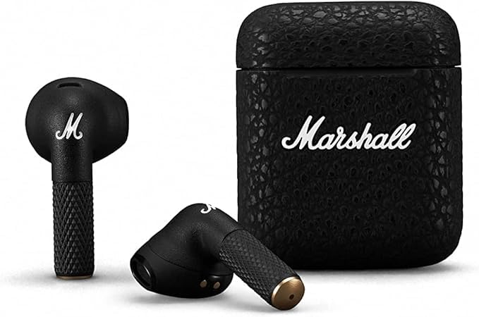 گوشی‌های بلوتوث بی‌سیم New Marshall Minor III - گوشی‌های بلوتوث مقاوم در برابر آب با 25 ساعت زمان پخش - مشکی اصلی