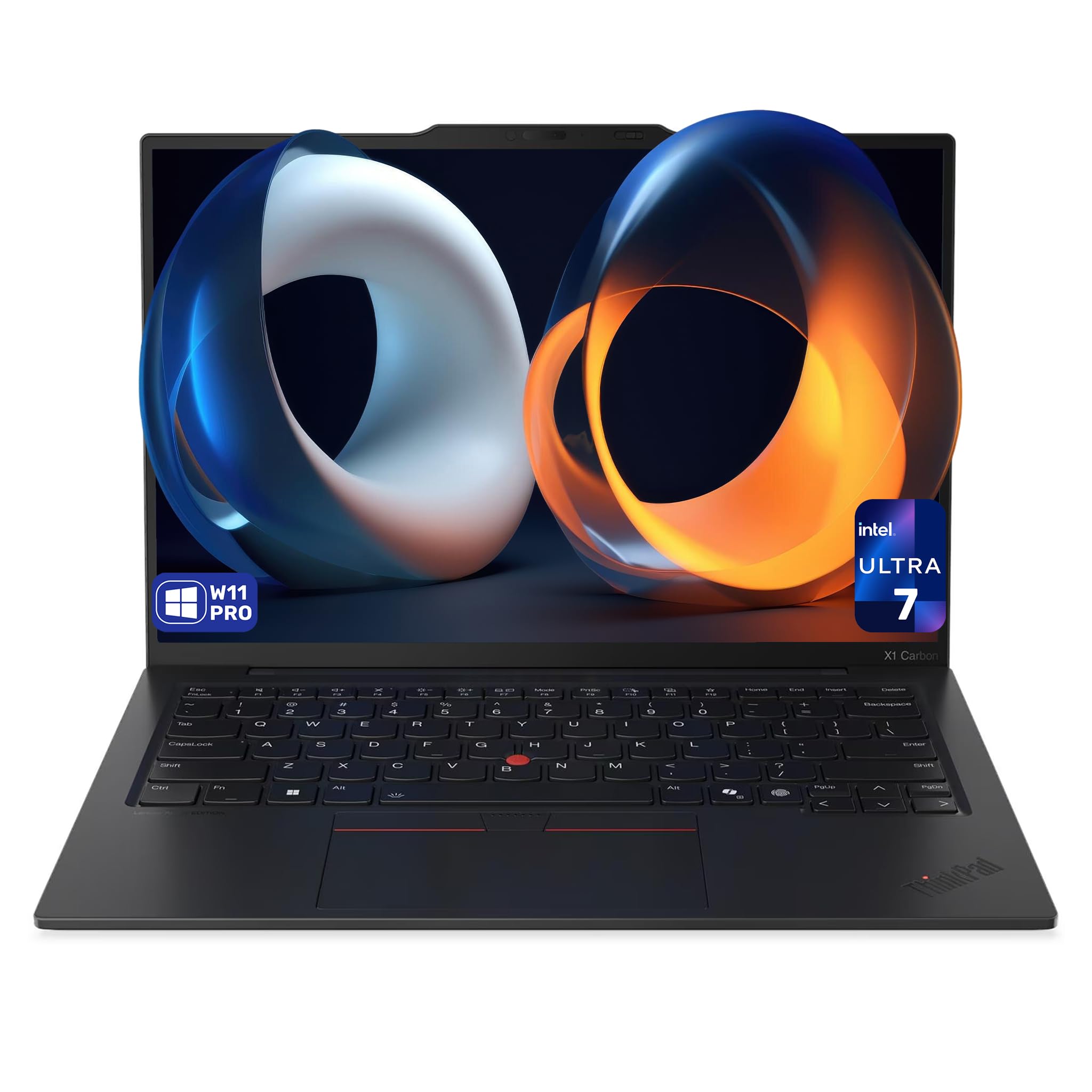 لپ تاپ Lenovo Thinkpad X1 Carbon Gen 13 Aura Edition، Intel Core i7-1265U، 32 گیگابایت RAM LPDDR5x، 1 ترابایت SSD PCIe، نمایشگر 14 اینچی WUXGA (1920x1200)، گرافیک Intel یکپارچه، صفحه کلید با نور پس زمینه، ویندوز 11 Pro، رنگ مشکی، 32 گیگابایت RAM، 1 ترابایت SSD، ویندوز 11 Pro