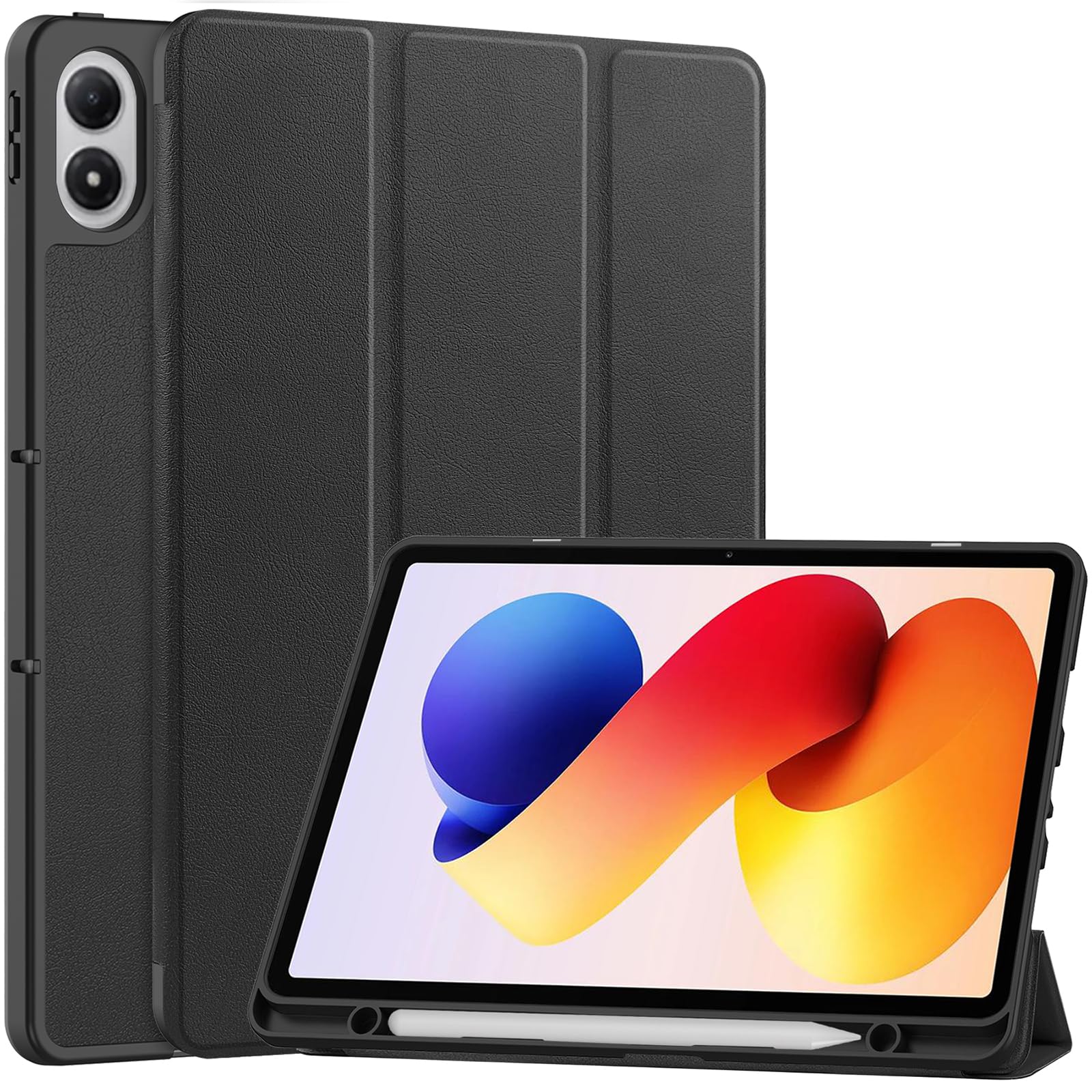 کاور هوشمند ProCase برای Xiaomi REDMI Pad 2 Pro 12.1 اینچ، کاور نازک وزن با قابلیت ایستادگی و پوشش سخت برای Xiaomi REDMI Pad 2 Pro 12.1 اینچ 2025 - مشکی