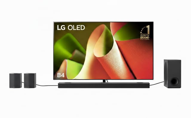 باندل تلویزیون 65 اینچ ال‌جی OLED65B46LA + ساندبار ال‌جی S95QR، قدرت 810 وات، دالبی اتموس، تلویزیون هوشمند Ultra HD OLED 4K با AI ThinQ، وب‌اواس، الکسا و گوگل اسیستنت، HDMI 2.1، حالت بازی، اندازه 65 اینچ سال 2024
