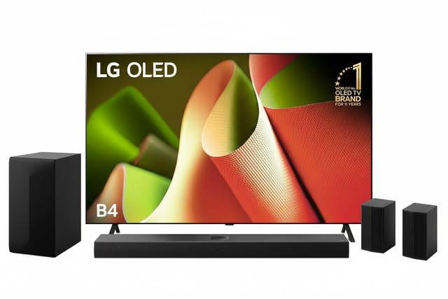 باندل تلویزیون 65 اینچ ال‌جی مدل OLED65B46LA + اساندبار ال‌جی مدل S75TR، دالبی اتموس با 5.1.1 کانال، تلویزیون هوشمند ال‌جی اولد فوق العاده با کیفیت 4K وبای AI ThinQ، وب‌اواس، الکسا و دستیار گوگل، HDMI 2.1، سایز 65 اینچ، سال 2024
