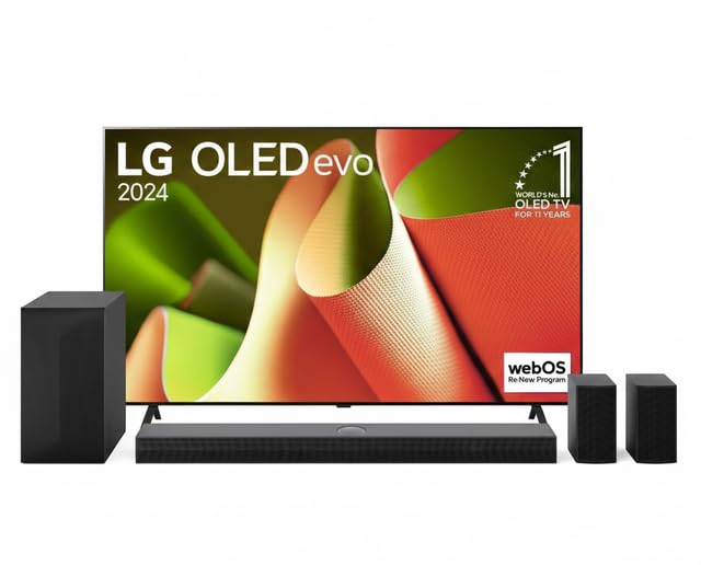 باندل تلویزیون ال‌جی 77 اینچ OLED77B46LA + ساندبار ال‌جی S75TR با دالبی اتموس 5.1.1 کانال S75TR مشکی، تلویزیون هوشمند 4K OLED با هوش مصنوعی ThinQ، ریموت جادویی، دالبی ویژن، وب‌اواس24، سایز ۷۷ اینچ مدل 2024 مشکی