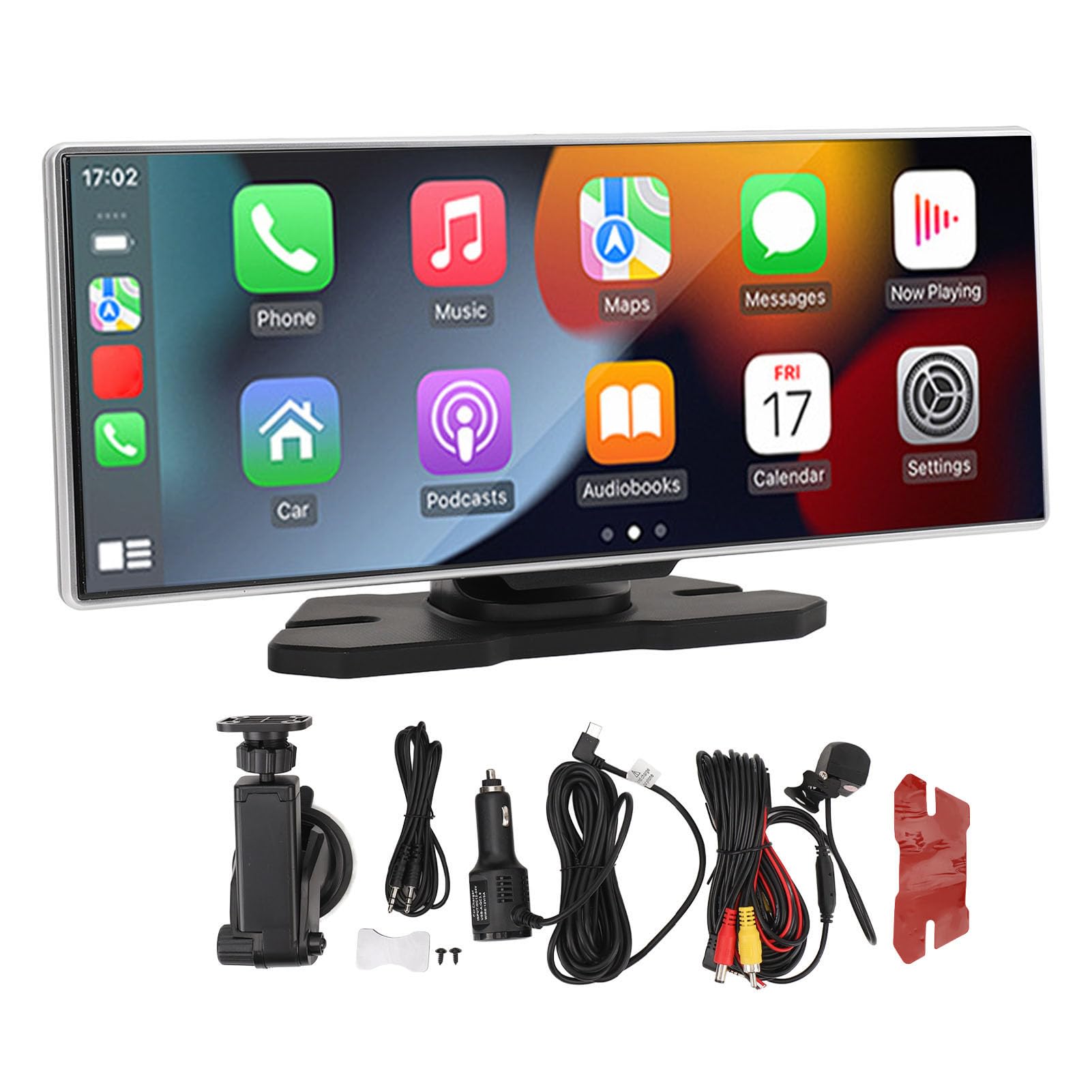 11.26 اینچ صفحه نمایش اتومبیل قابل حمل با CarPlay بی‌سیم، ناوبری GPS خودرو، وای فای 5G، کنترل صوتی وضوح 1920x720.