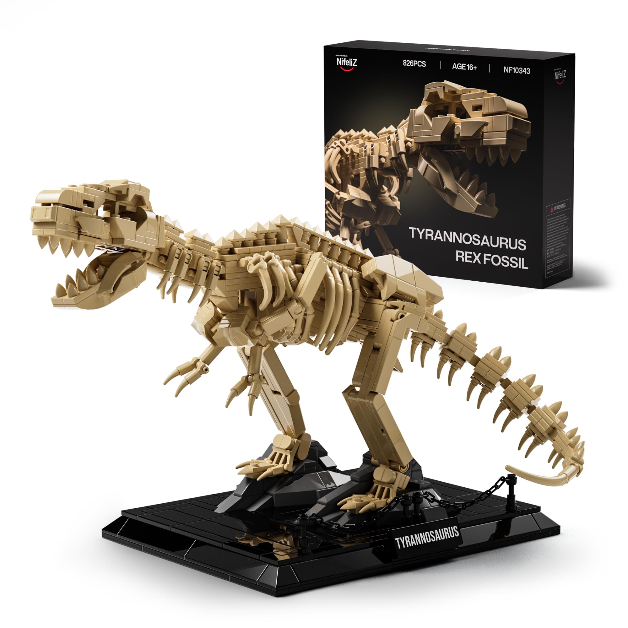مجموعه ساخت مدل دایناسور Nifeliz T. Rex Fossils، مجموعه ساخت استخوان‌های دایناسور تیرانوسور به رده بالغین، هدیه ایده‌آل برای علاقمندان به فسیل‌ها (826 قطعه، NF10343)