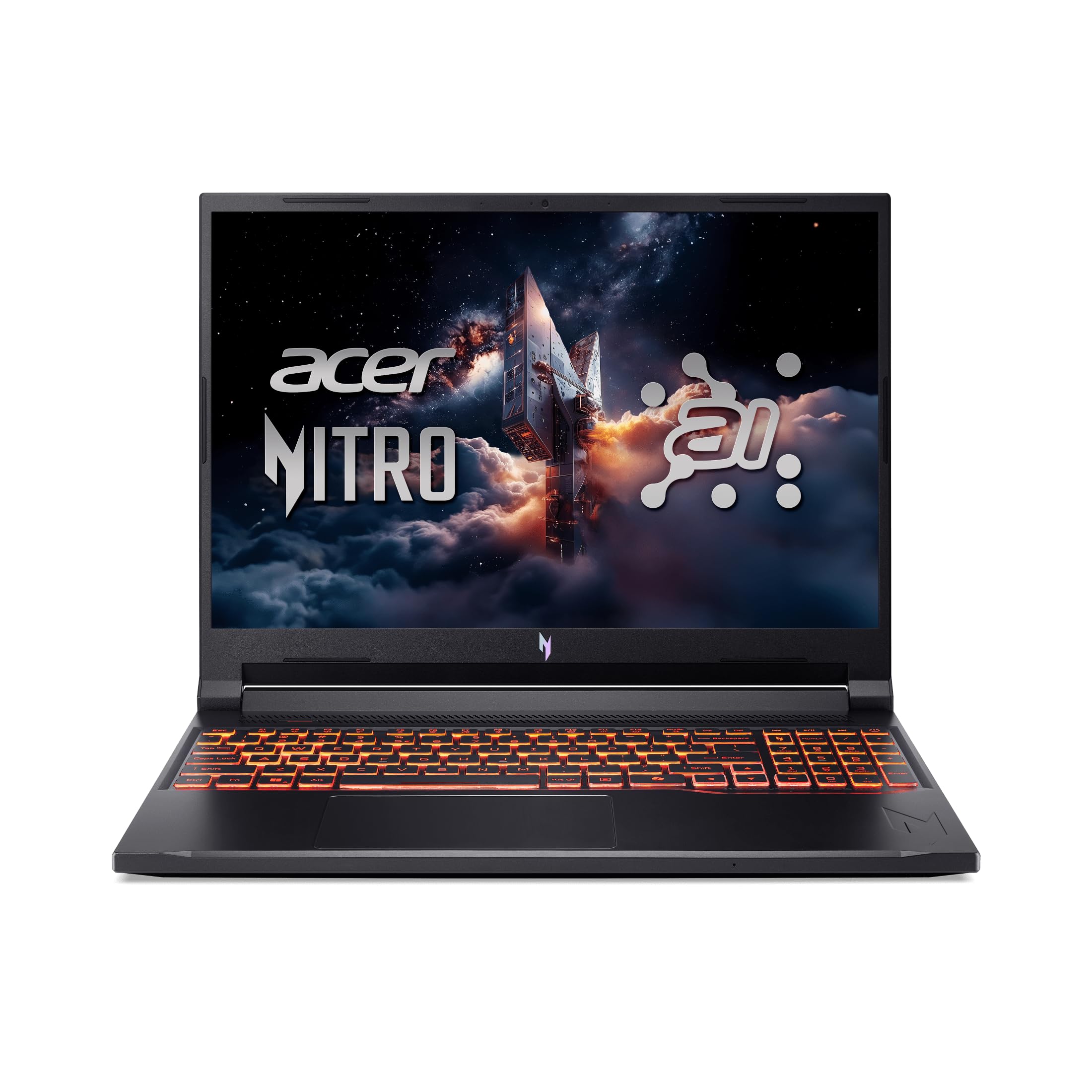لپ تاپ بازی Acer Nitro V 16 AI با صفحه نمایش WUXGA IPS 180Hz، پردازنده AMD Ryzen 5 240، 16GB RAM، 512GB SSD، گرافیک NVIDIA® GeForce RTX™ 5050 8GB GDDR7، ویندوز ۱۱، کیبورد انگلیسی، رنگ مشکی اوبسیدین