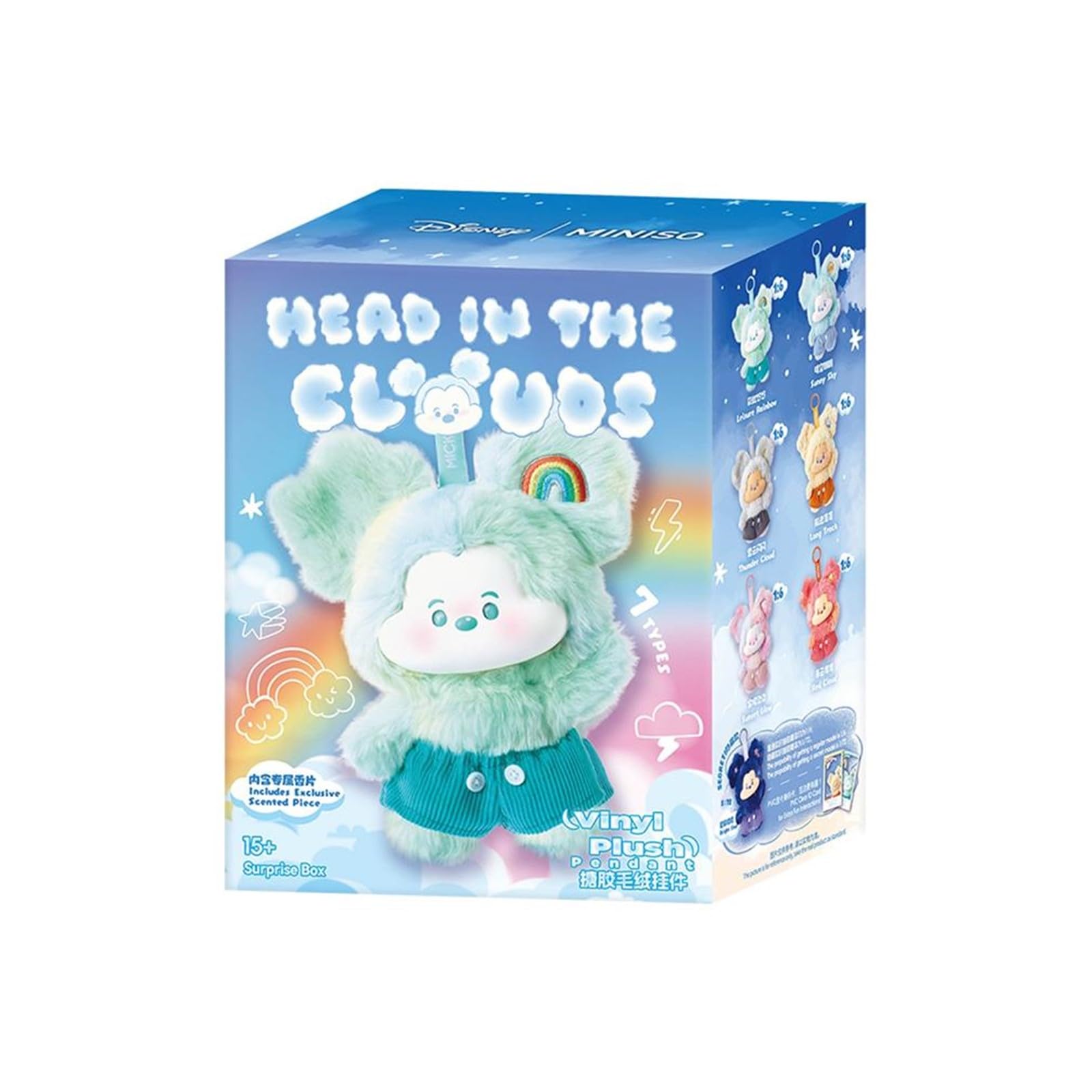 جعبه کورکورانه پلاش وینیل سری زیبای MINISO Disney Mickey Cloud Fantasy - اسباب بازی برای تزیین کیف، هدایای جشن تولد وجشکی برای دوستان و خانواده، بسته تک