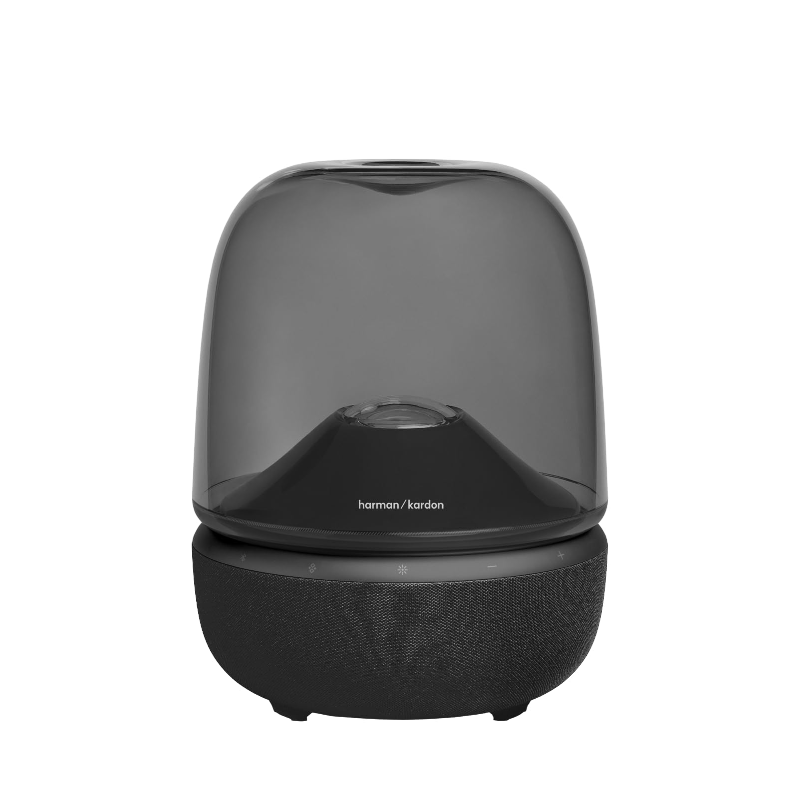اسپیکر خانگی بلوتوث Harman Kardon Aura Studio 5 | نمایش نور محیطی 360 درجه | بستر صوتی ثابت 3 طرفه | ساب ووفر باس قوی | Auracast™ چند اسپیکر | طراحی شیشه ای شفاف با کیفیت بالا در رنگ مشکی Aura 5