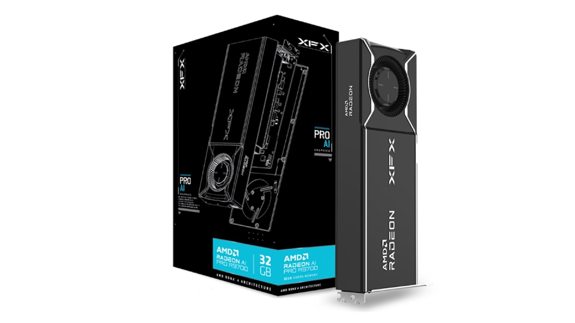 XFX AMD Radeon™ AI Pro R9700 32GB GDDR6 4xDP، AMD RDNA™ 4 | به‌طور ویژه برای هوش مصنوعی توسعه یافته است