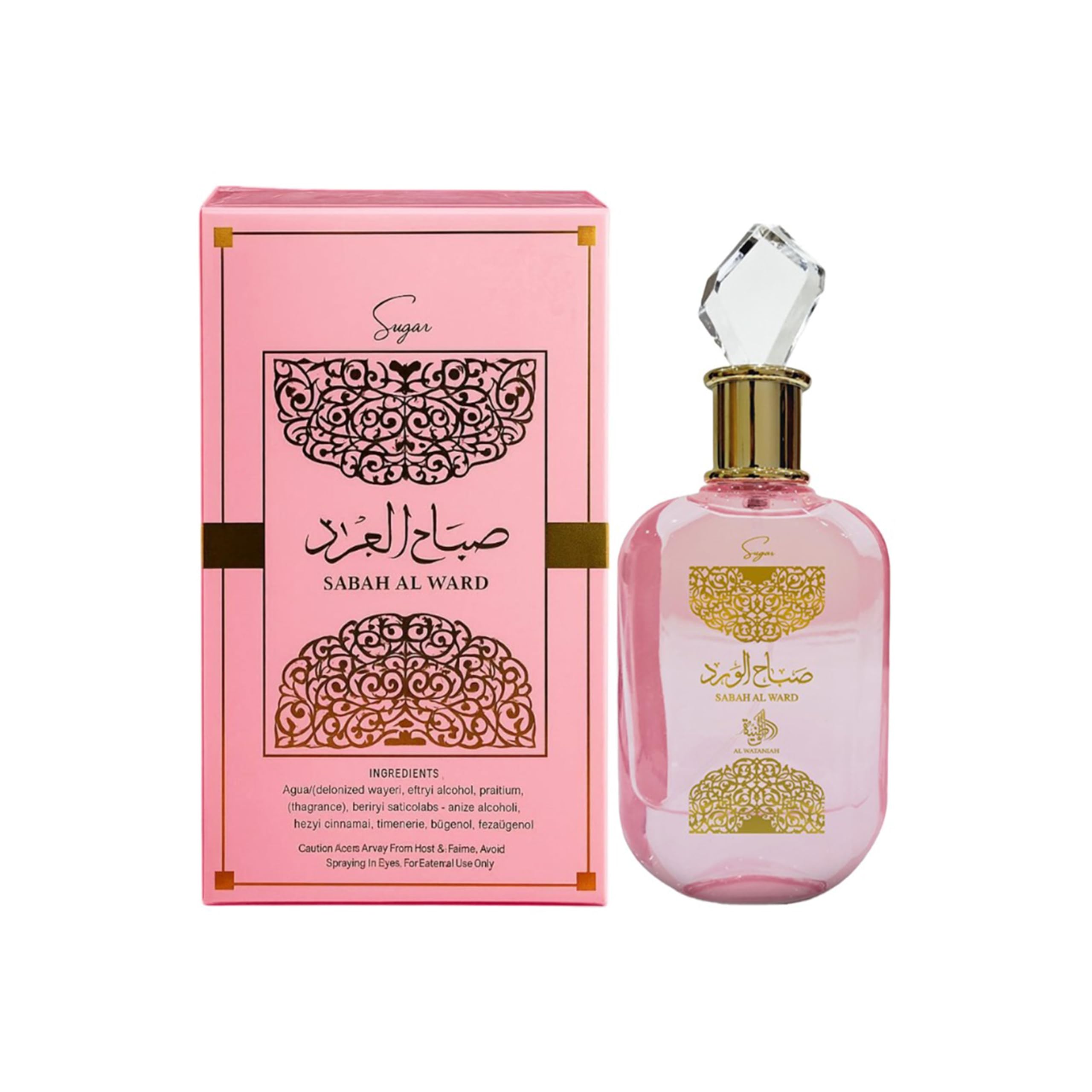 عطر شکر صبح الوطنیه الورد - ۱۰۰ میلی لیتر - توت فرنگی خرد شده و یاسمین با امبر، وانیل و پچولی - ادو پرفیوم ماندگار برای زنان