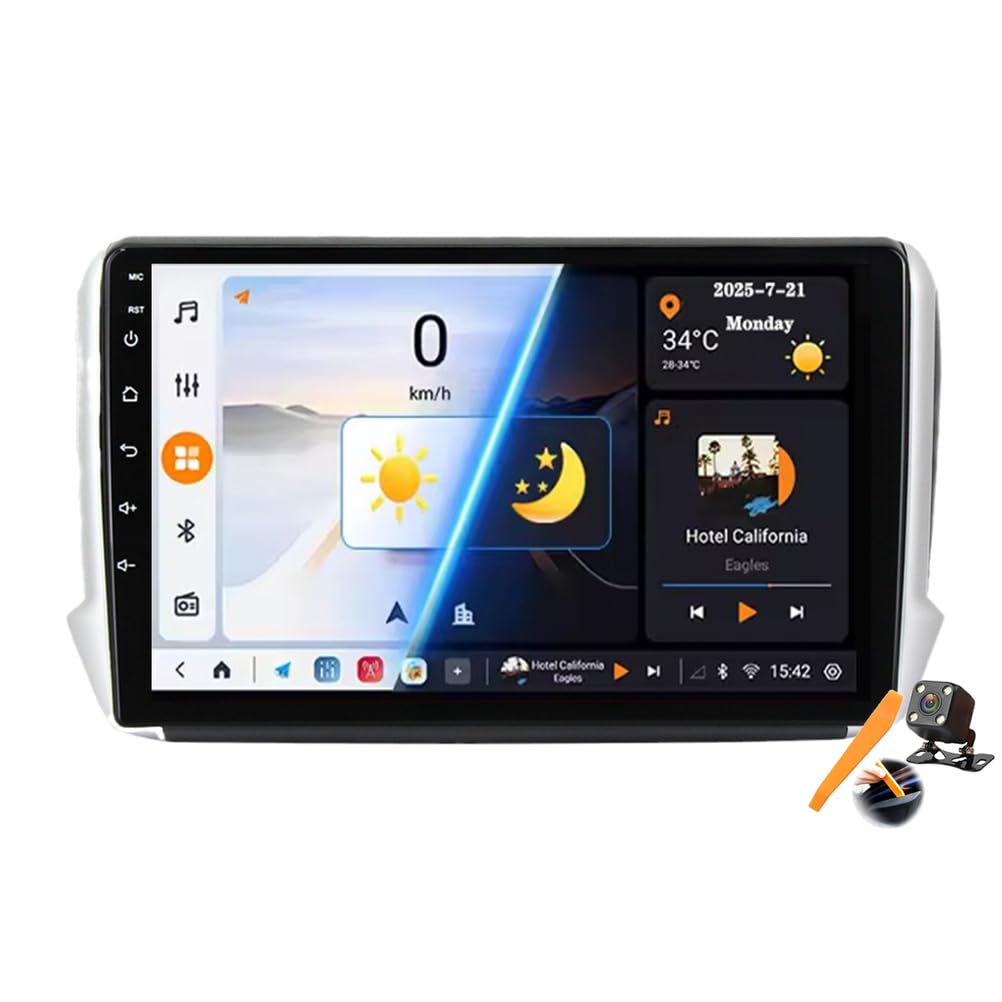 جایگزینی استریو اندروید 15.0 برای پژو 2008 مدل‌های 2013-2020 با رادیو GPS Sat ناوبری صفحه نمایش لمسی 9 اینچی، پخش ویدیو چندرسانه‌ای DVD، گیرنده FM BT با اندروید اتو کارپلی و کارپلی، Y700s