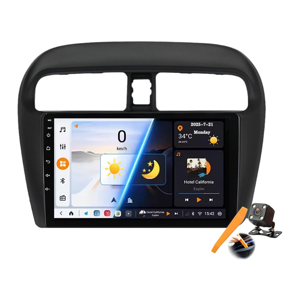 جایگزینی استریو خودروی اندروید 15.0 برای میراژ آتراژ 2012-2018 با GPS Sat Navigation 9 اینچی تاچ اسکرین ویدئو پلیر چندرسانه‌ای DVD ف‌ام، گیرنده بلوتوث با اندروید اتو و کارپلی، Y300s