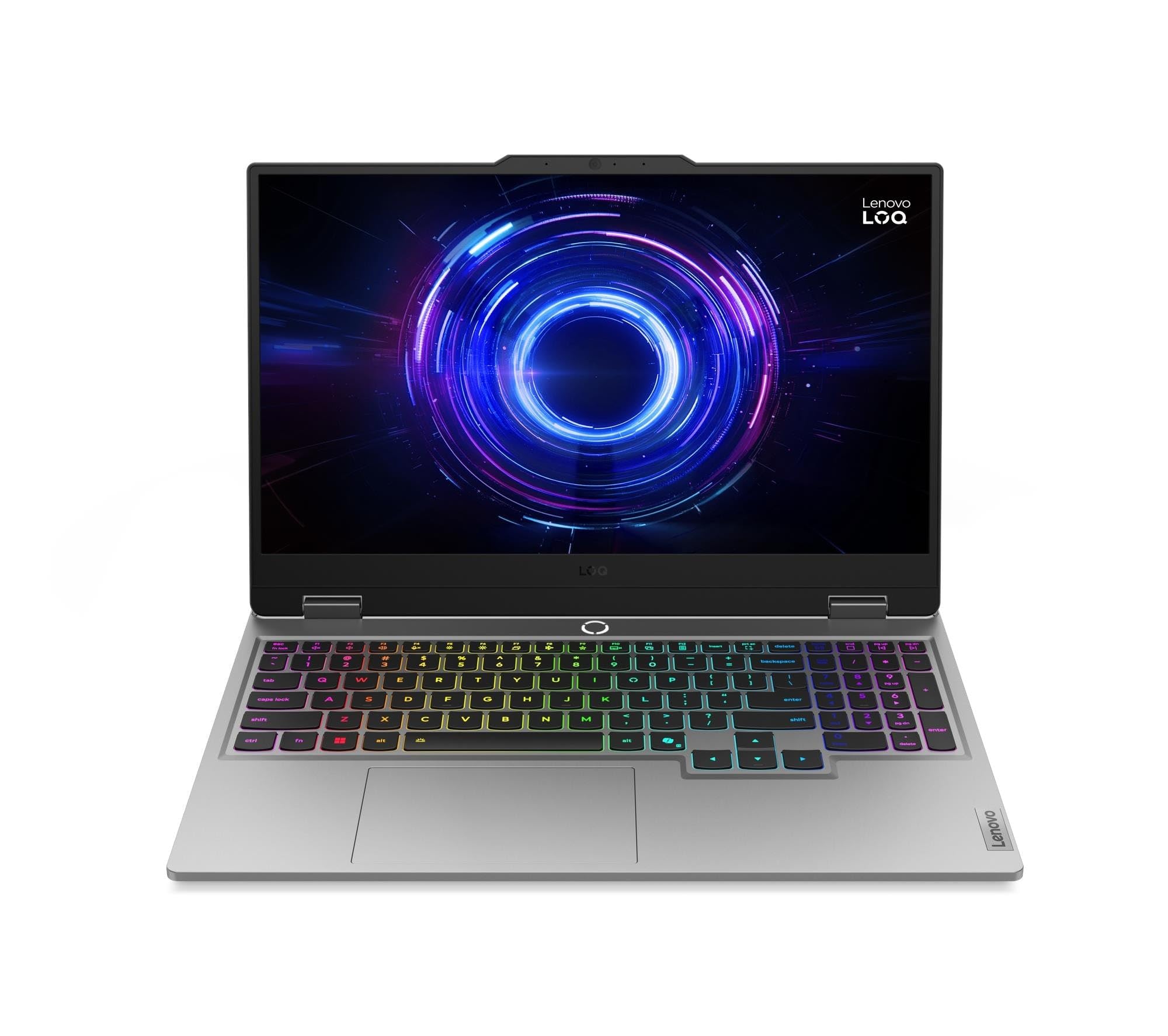 لپ تاپ بازی Lenovo LOQ 15IRX10، نمایشگر IPS FHD 15.6 اینچی با نرخ تازه‌سازی 144Hz، پردازنده Intel Core i7-13700HX، حافظه RAM DDR5 24 گیگابایت، 512 گیگابایت حافظه داخلی SSD، کارت گرافیک NVIDIA GeForce RTX 5050 با حافظه 8 گیگابایتی، صفحه کلید با نور پس زمینه سفید ARB/ENG، رنگ خاکستری لونا