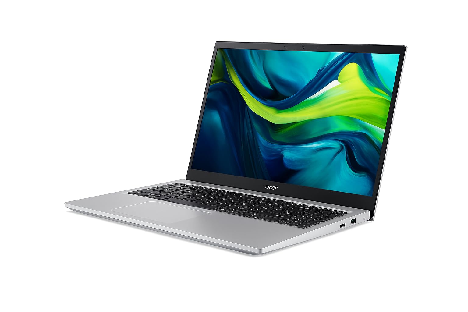 لپ تاپ Acer Aspire Go با صفحه نمایش لمسی Full HD IPS به اندازه 15.6 اینچ، AMD Ryzen 5 7520U، 8 گیگابایت RAM DDR5، 512 گیگابایت حافظه داخلی SSD، گرافیک AMD Radeon، ویندوز 11 خانه، صفحه کلید انگلیسی، رنگ نقره ای.