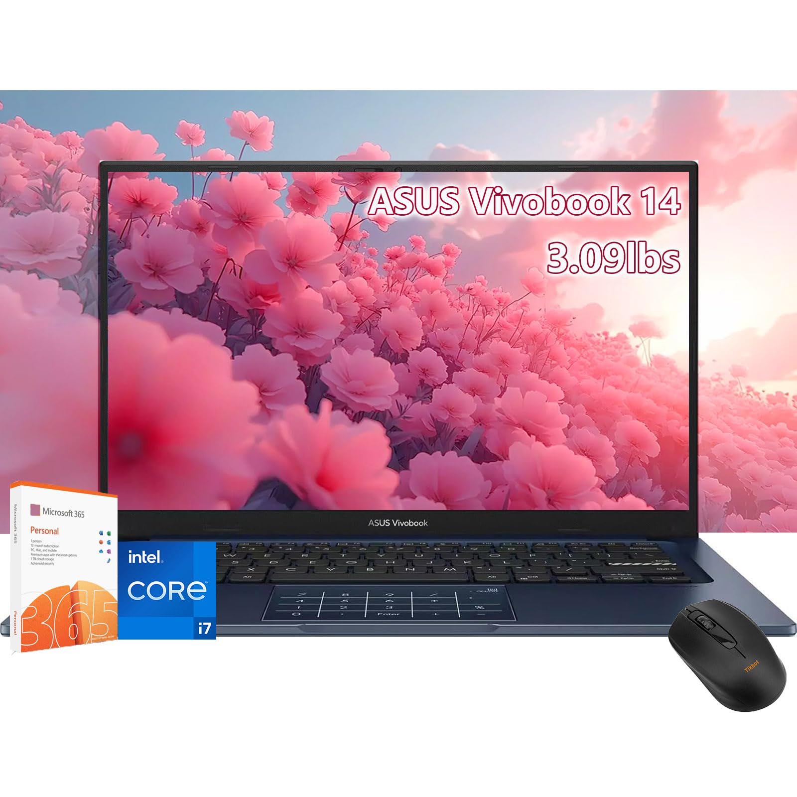 لپ تاپ ۱۴ اینچی ASUS Vivobook - Intel Core i7-1135G7 (برتری بر روی) AMD Ryzen 7 4700U - 40GB RAM - 1TB SSD - ویندوز ۱۱ پرو - آفیس ۳۶۵ یک ساله - دانشجوی دانشگاه - کسب و کار - کامپیوتر شخصی 40GB RAM | 1TB SSD