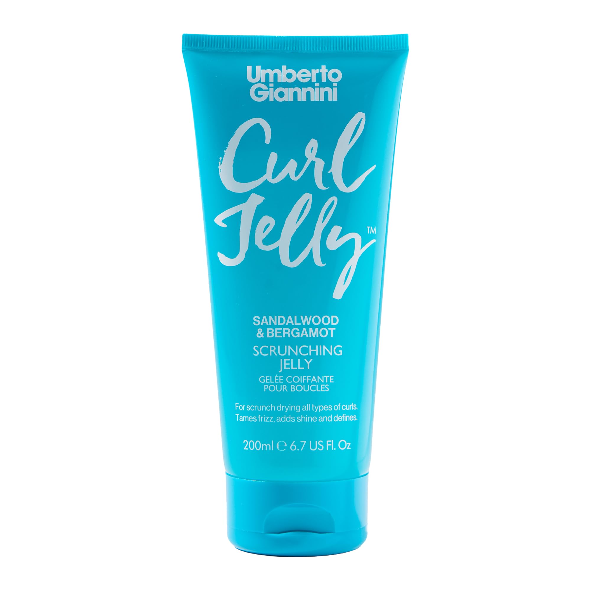 ژل مو Umberto Giannini Bergamot & Sandalwood Fragrance Edition Curl Jelly 200 میلی لیتر، ژل سبک برای تعریف طبیعی و دائمی، برای موج‌ها، ابروها و پیچ‌ها برگاموت و عودچوب Curl Jelly