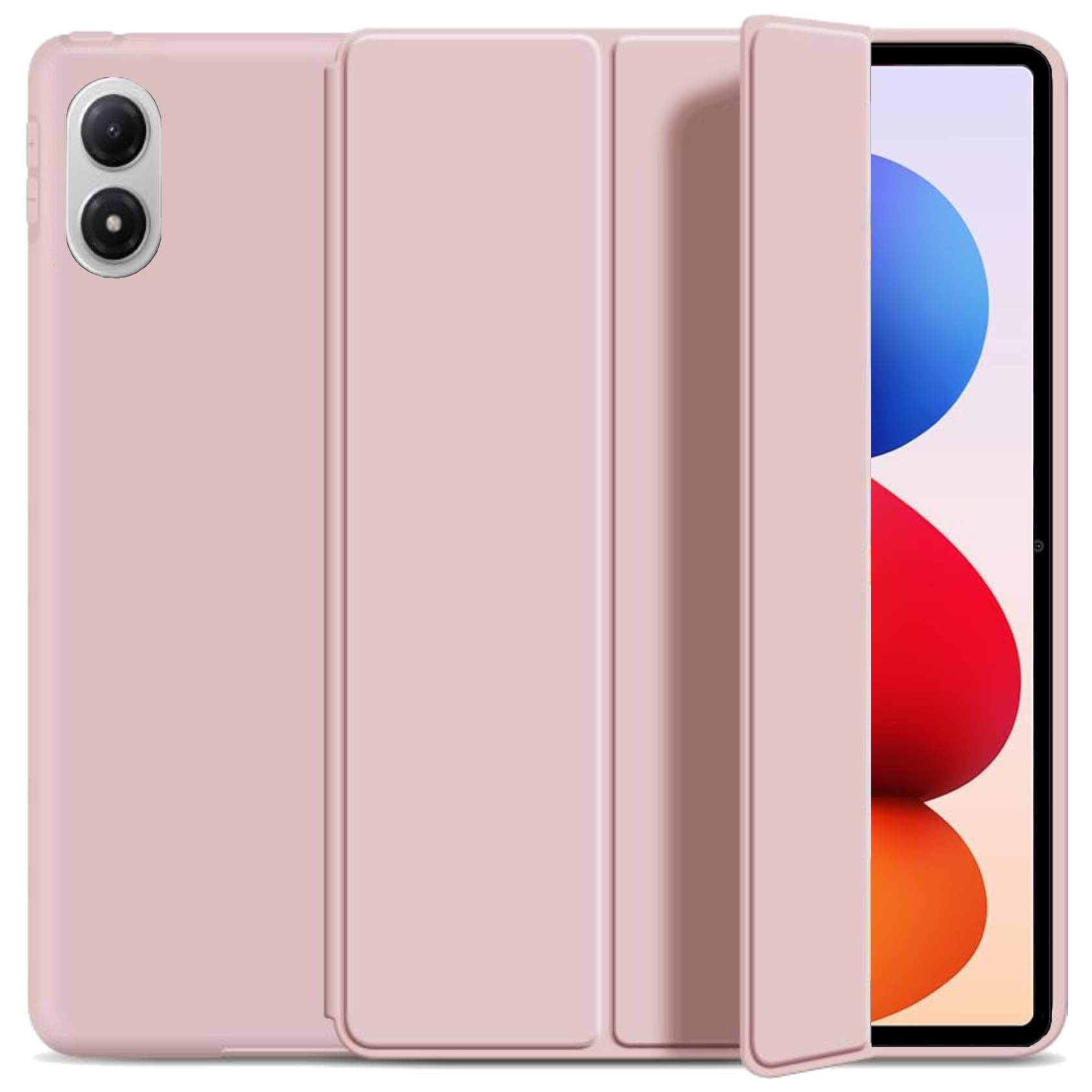 مورد NESLIN مناسب برای کاور Xiaomi Redmi Pad 2 Pro 12.1 اینچ 2025، کاور نازک و سبک با استند محافظتی از جنس TPU نرم برای Redmi Pad 2 Pro 12.1 اینچ با قابلیت بیداری/خواب خودکار (صورتی)