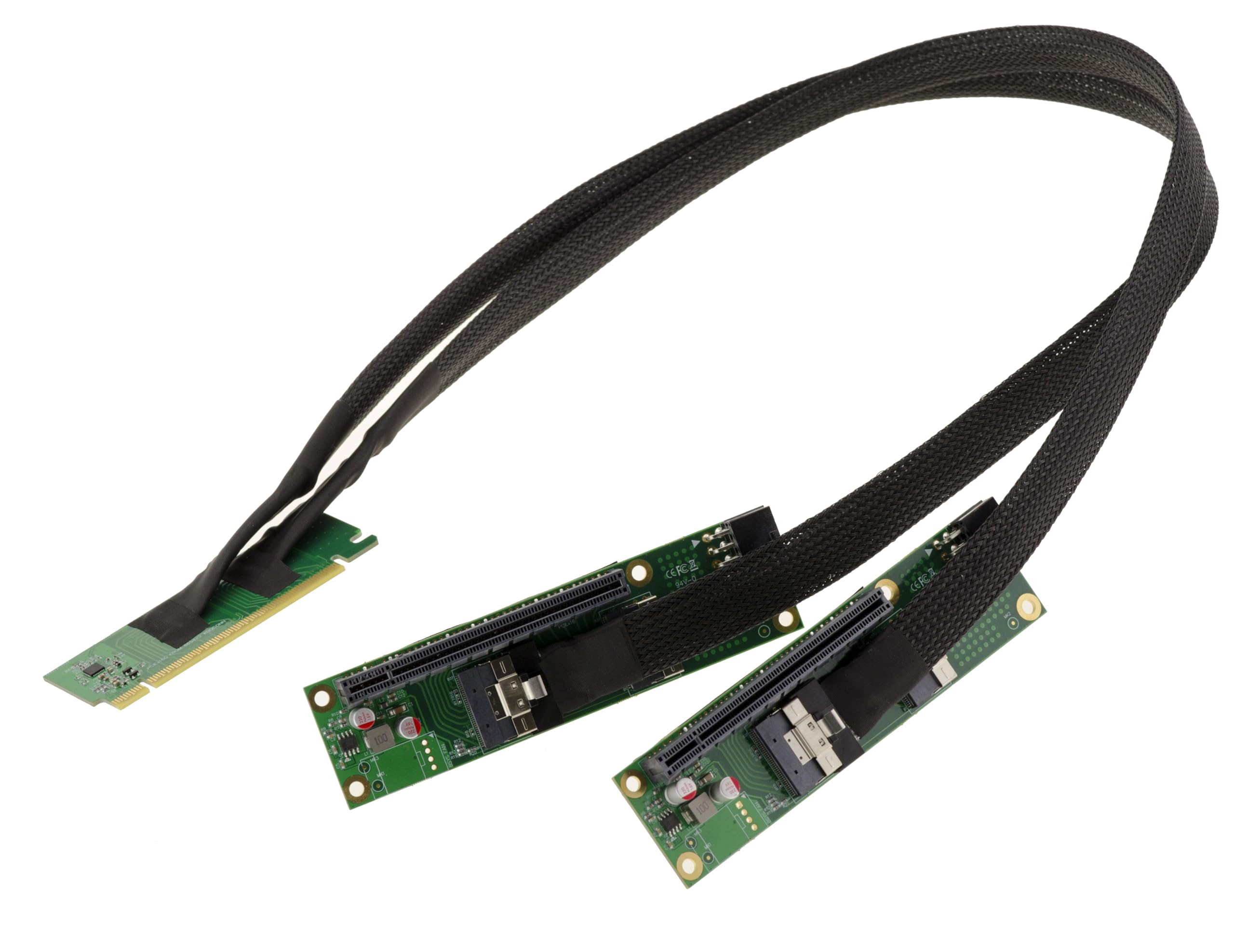 کابل تمدید KALEA-INFORMATIQUE PCIe Gen 4.0 x16 به 2 پورت x8 Bifurcation با سرعت 32GB/s Gen4