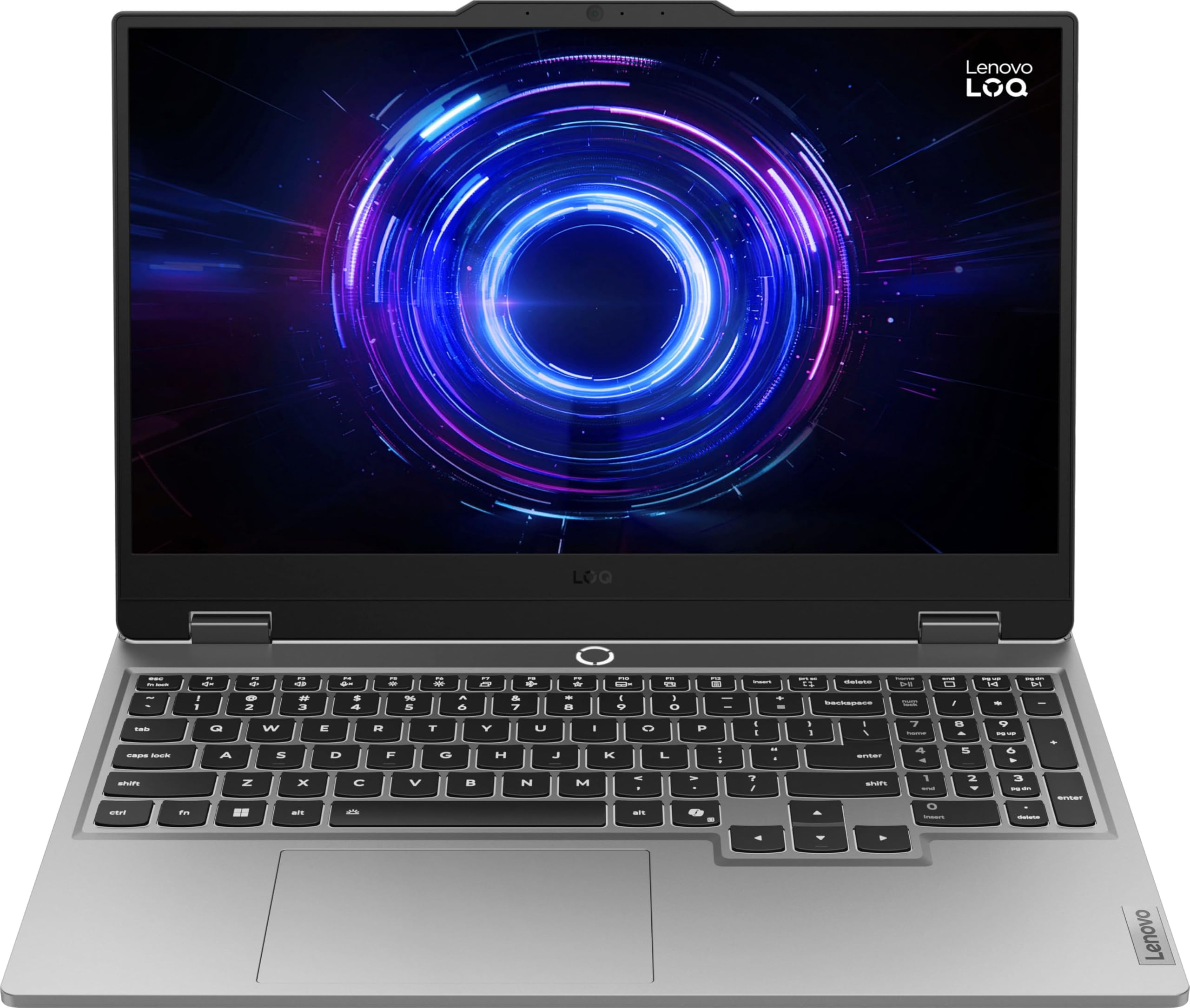 لپ تاپ بازی لنوو LOQ 15IRX10، صفحه نمایش 15.6 اینچی FHD IPS با فرکانس 144Hz، پردازنده اینتل کور i5-13450HX، 16GB RAM DDR5، 512GB SSD، کارت گرافیک NVIDIA GeForce RTX 5050 با حافظه 8GB، صفحه کلید با نور پس‌زمینه سفید ENG، رنگ خاکستری لونا