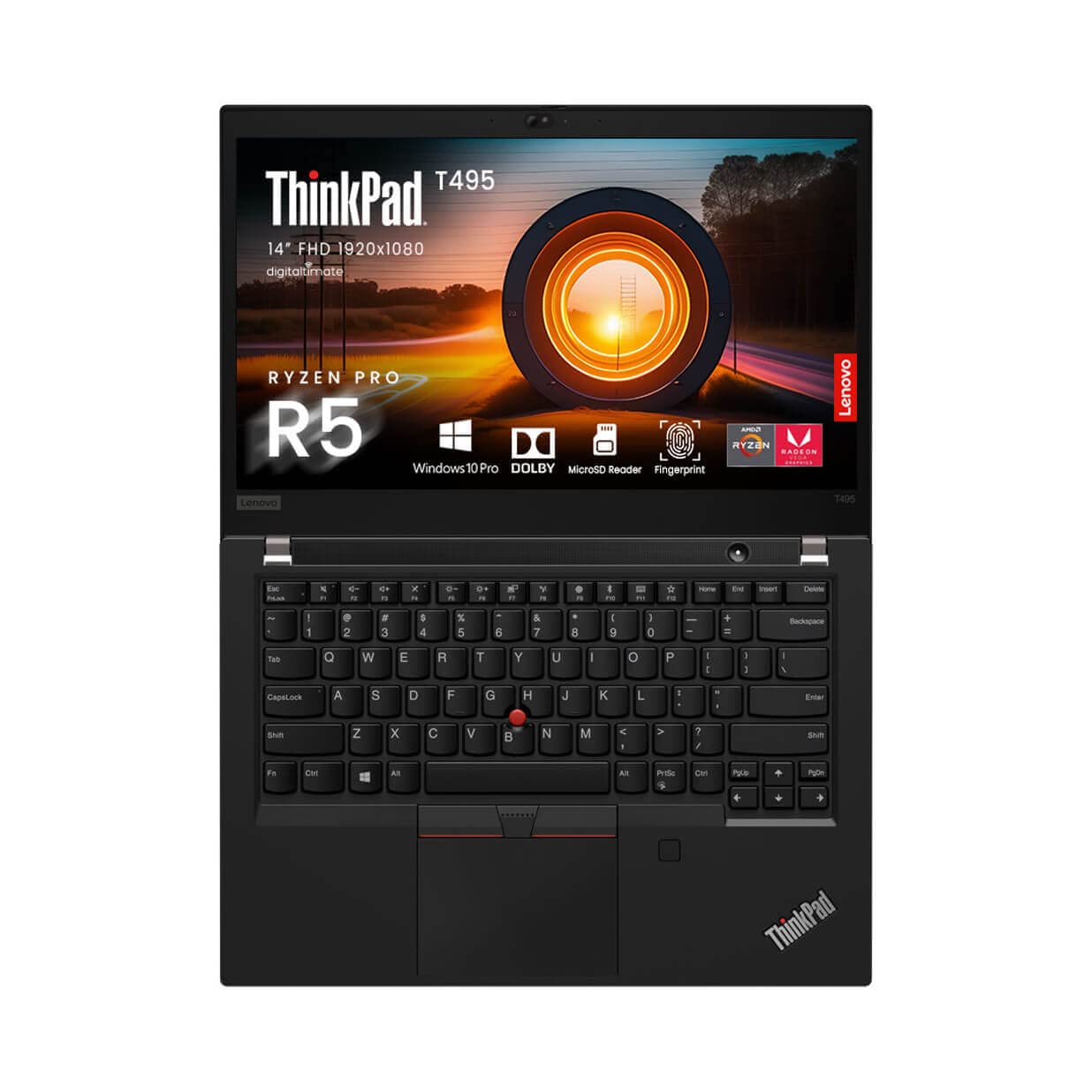 لپ تاپ تجاری Lenovo Thinkpad T495 با صفحه نمایش 14 اینچی FHD، AMD Ryzen 5-3500U Pro، 8 گیگابایت رم DDR4، 256 گیگابایت حافظه داخلی SSD، گرافیک Radeon Vega 8، اثر انگشت، وبکم، ویندوز 11، مشکی (تجدید نظر شده)