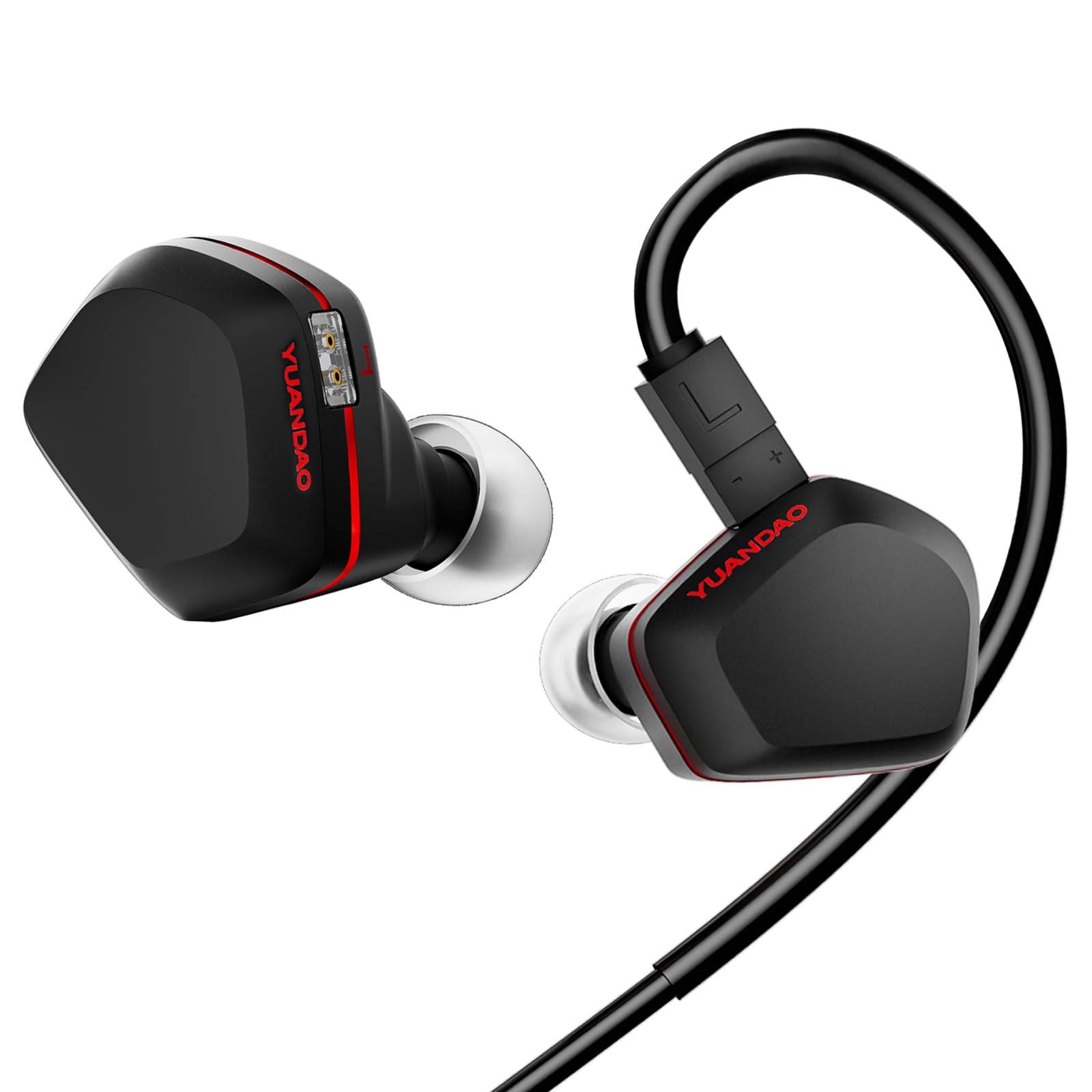 گوشی‌های داخل گوشی سیمی NICEHCK Tears، با گوشی‌های داخل گوشی Open-Back Dual-Magnet Dual-Chamber DD، با تنظیم طبیعی HiFi، پوسته‌ی دقیق شکل‌دهی شده و افکت صدای سیمی (سیاه و قرمز ۳٫۵ میلی‌متری با میکروفون)