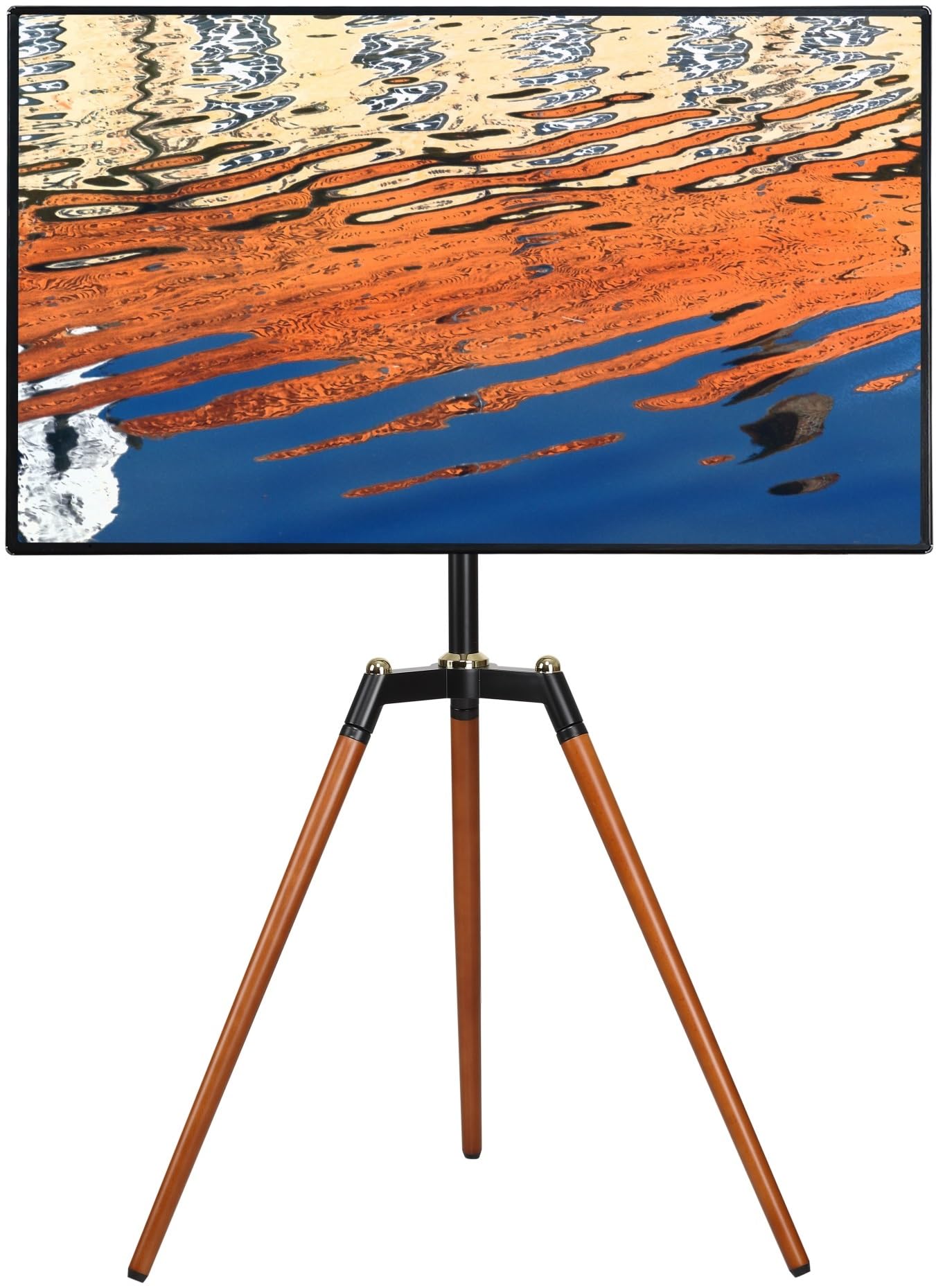 استند تلویزیون Fydeamer برای صفحه نمایش 32-65 اینچی، ایستاده تنظیم ارتفاع استودیو تریپاد تلویزیون قابل حمل با چرخش 140 درجه برای اتاق خواب، نشیمن، استند گوشه ای تلویزیون، تریپاد سیاه