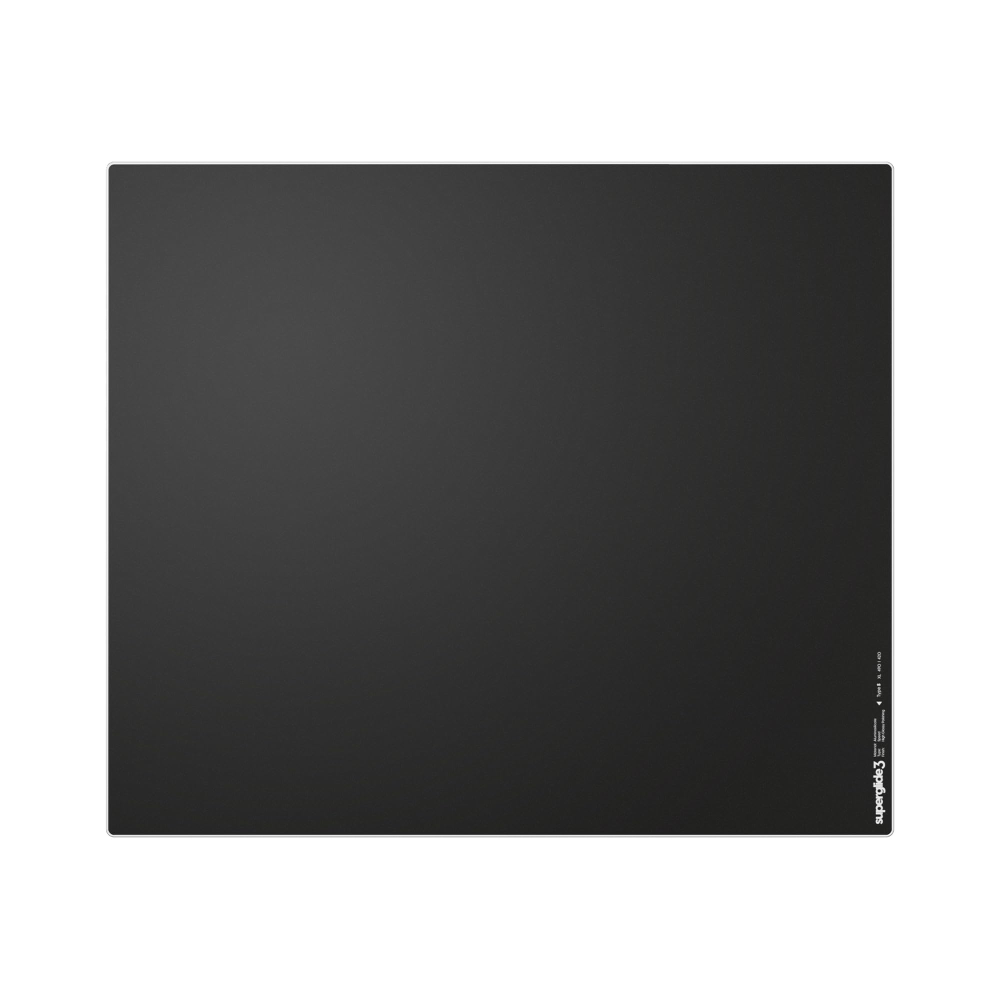 موس پد بازی Pulsar Gaming Gears Superglide Pad v3 Type-S - موس پد شیشه آلومینو-سیلیکات، لبه‌های نرم R، پایه سیلیکونی ضد لغزش 490mmx420mm (XL، مشکی) سیاه بزرگ