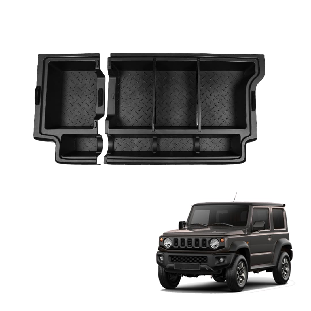 جعبه ذخیره‌سازی در کاپوت برای Suzuki Jimny 5-Door 2019–2026 | سازماندهی‌کننده بار خلفی با درپوش | فضای ذخیره‌سازی پنهان ABS سنگین | نصب امن، فضای اضافی در کاپوت