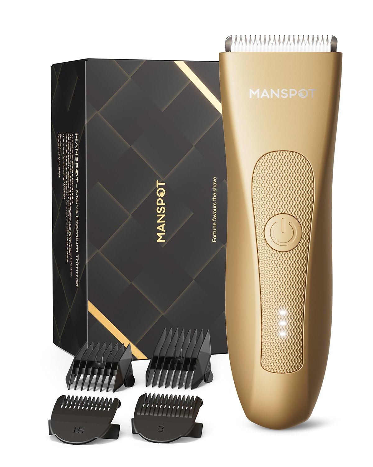 MANSPOT مراقبت از زنان - تریمر موی مردانه، تراش‌موی مردانه (طلا)، هدیه روز ولنتین برای او، مناسب برای شوهر، دوست پسر، هدیه تولد برای دوستان، پدر و تمام مردان