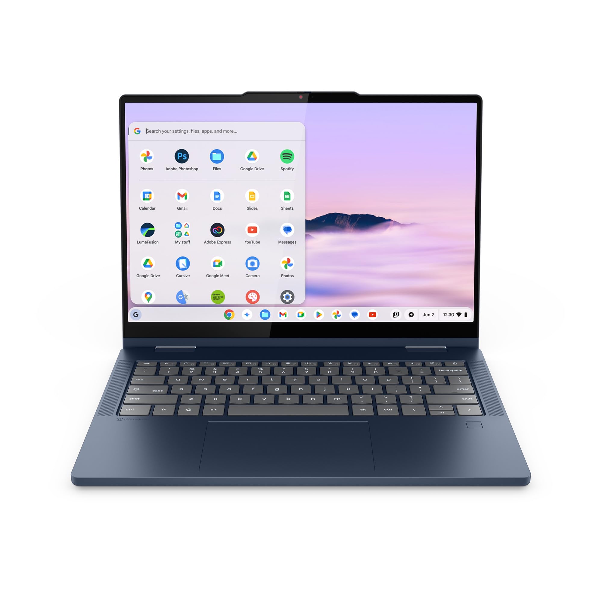 لاب‌تاپ لنوو Chromebook Plus 2-in-1 با صفحه نمایش لمسی IPS WUXGA 5.146.0 سانتی‌متر - حافظه 8 گیگابایت - حافظه 256 گیگابایت - هسته 3 N355 - آبی کیهانی 256 گیگابایت حافظه