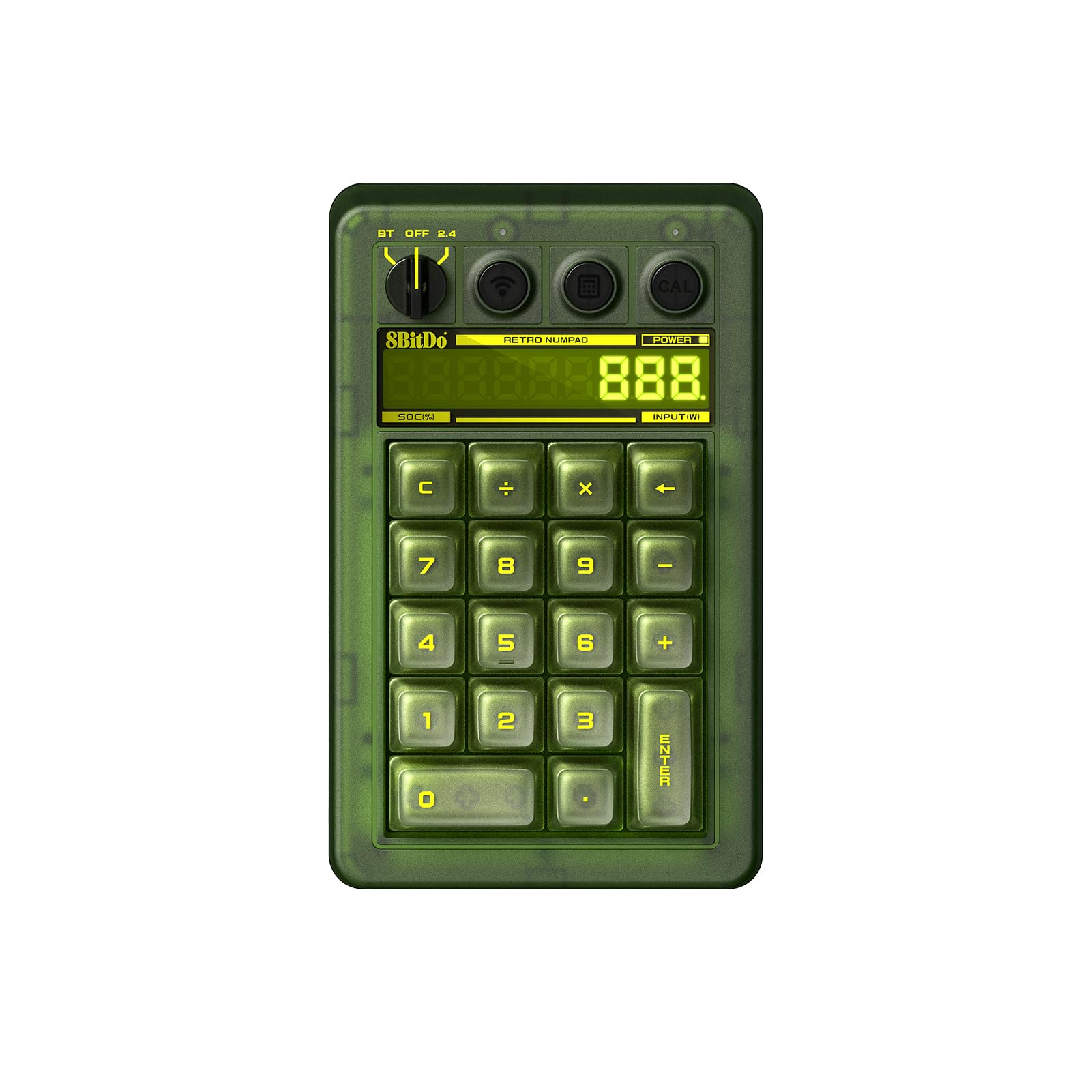 صفحه کلید مکانیکی ۱۸ کلیدی 8BitDo Retro Numpad، حالت ماشین حساب پشتیبانی می‌شود، نوع اتصال بلوتوث/۲.۴G/USB-C برای ویندوز و اندروید - نسخه ایکس باکس