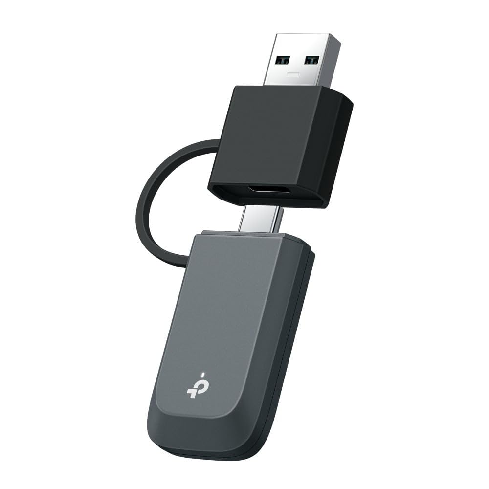 TP-Link Archer TBE400U Wi-Fi 7 WLAN Stick for PC, USB-C/A WLAN Adapter BE6500 Tri-Band, MU-MIMO, WPA3, USB 3.0, Only Compatible with Windows 10/11