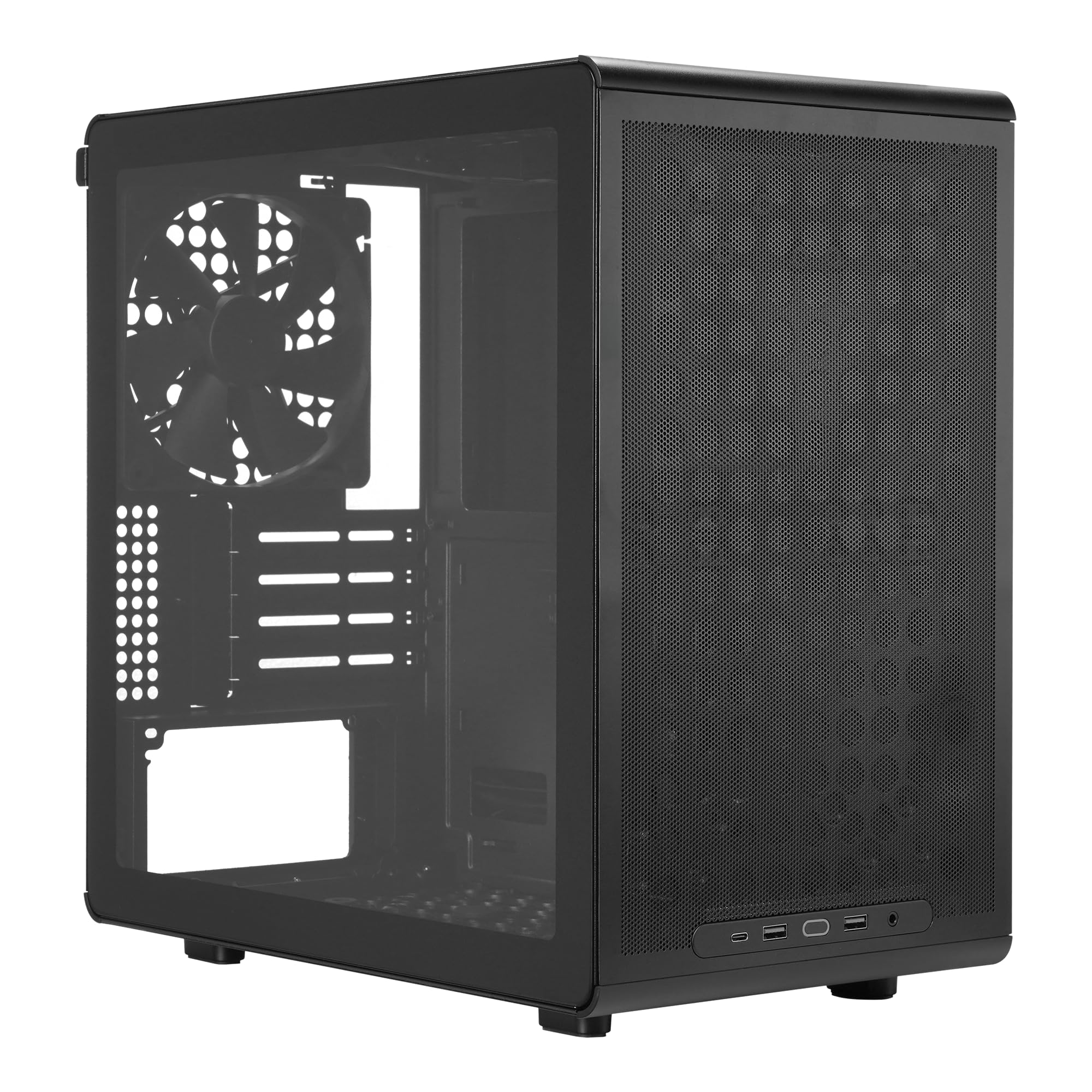 کولرمستر Q300L V3 مایکرو-آ.تی.اکس کامپکت - کیس تاور کامپیوتر - شاسی کامپیوتر قابل تنظیم با پانل I/O قابل حرکت، فیلترهای گرد و غبار مغناطیسی، پانل شیشه ای سخت - مشکی