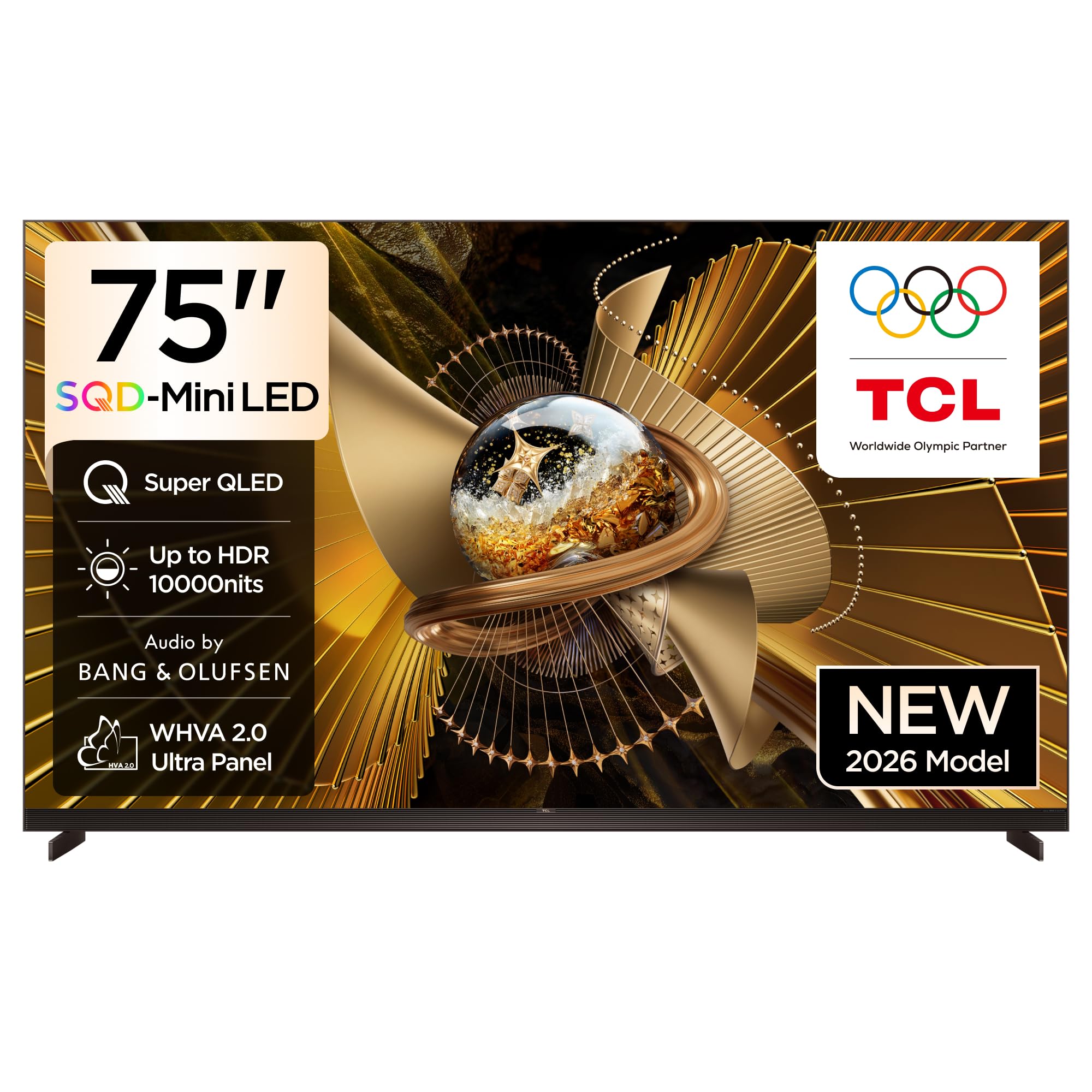 تلویزیون TCL 75X11L با صفحه نمایش 75 اینچ هوشمند 4K با فناوری SQD-Mini LED، رنگارنگ کوانتوم بالا، HDR بالا، بازی و تلویزیون گوگل، نرخ تازه‌سازی اصلی 144Hz، صدا توسط Bang & Olufsen B&O 5.2CH، بازی‌های مستر (مدل 2026) 75 اینچ با فناوری SQD-Mini LED و 10،000 نیت‌سطوج luminance.