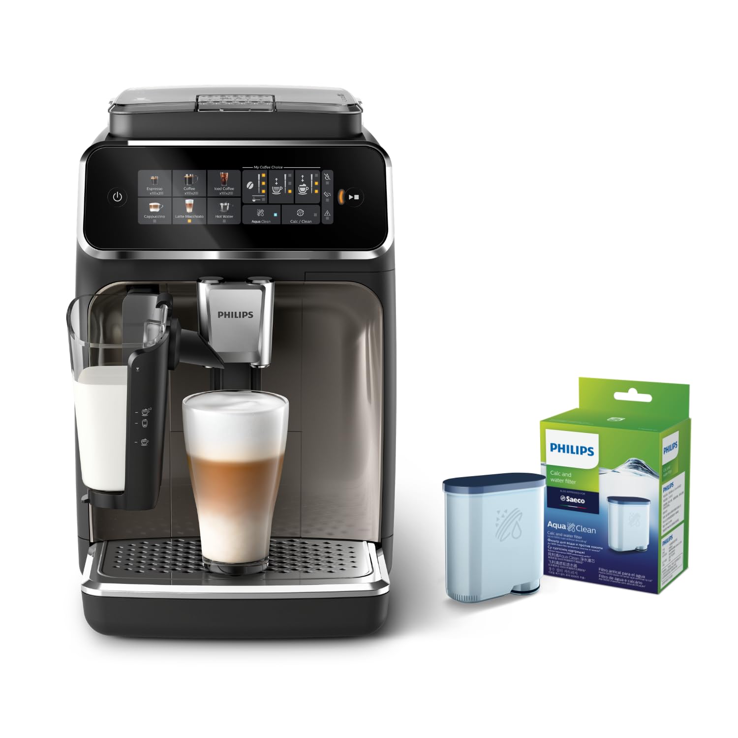Philips Bundle EP3347/90 Fully Automatic Coffee Machine + Extra Aqua Filter 2 Filters Black
