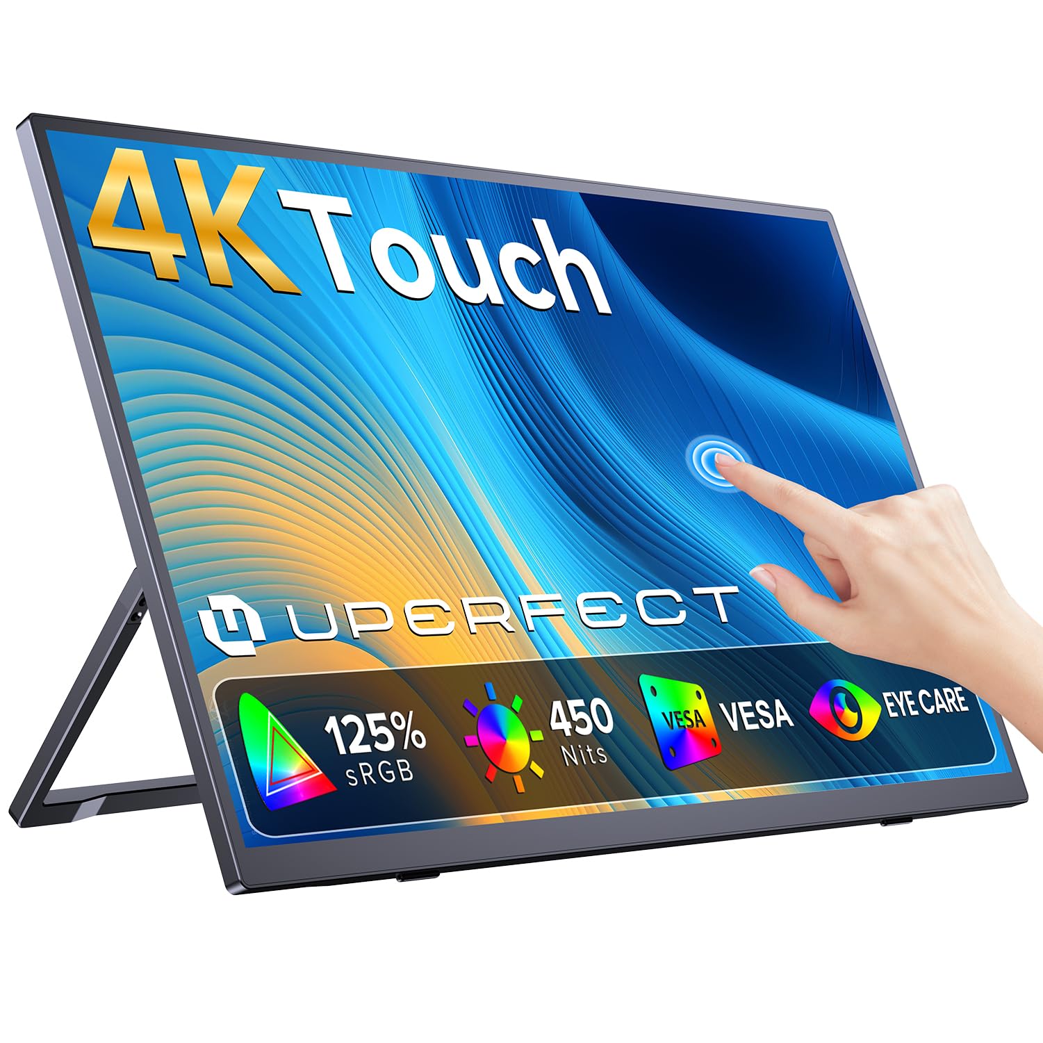 UPERFECT 15.6 Inch 4K Touchscreen Portable Monitor, UHD 3840 x 2160 15.7