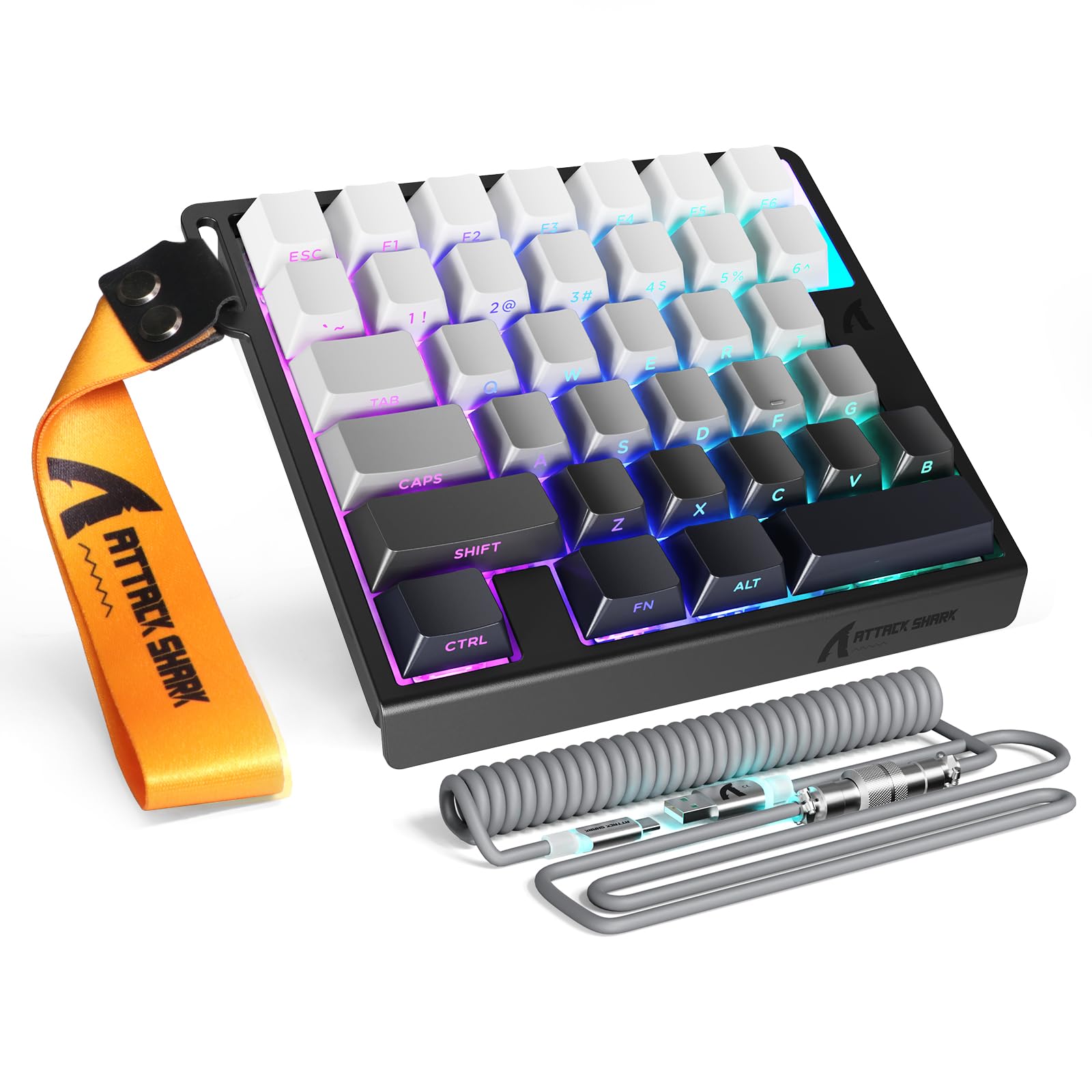 کیبورد گیمینگ ATTACK SHARK M36 HE با 34٪ تخفیف با کابل C01ULTRA RGB Aviator، سوئیچ‌های مغناطیسی، تریگر سریع، 8000Hz، قابل حمل و کوچک، صدای هایفای 5 لایه، کی‌کپ‌های PBT، وب درایور (شب‌های ماهتابی)