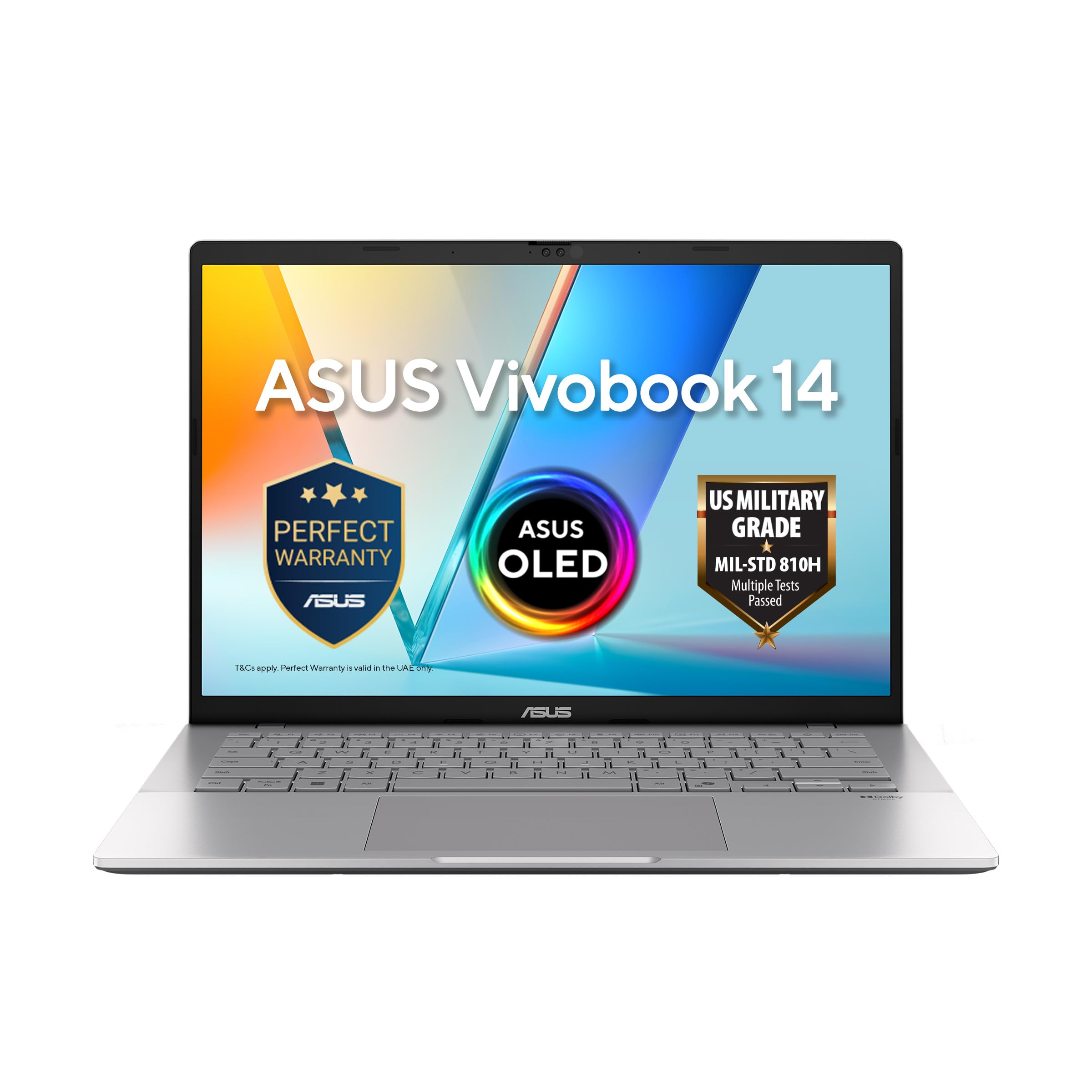 لپتاپ ASUS Vivobook S14 AI PC (نقره ای خنک) | نمایشگر OLED 14 اینچی WUXGA (1920 × 1200) ، AMD Ryzen AI 5 330 ، AMD XDNA NPU تا 50TOPS ، 16GB RAM ، 512GB SSD ، Win11 [M3407KA-SF109W] نسخه استاندارد امارات متحده